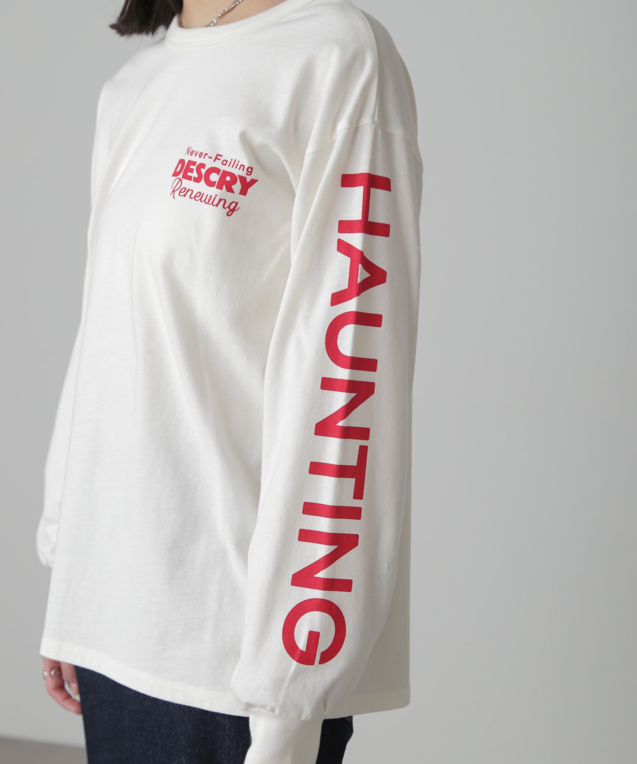  「袖ロゴプリントロングＴシャツ」|Tシャツ・カットソー|