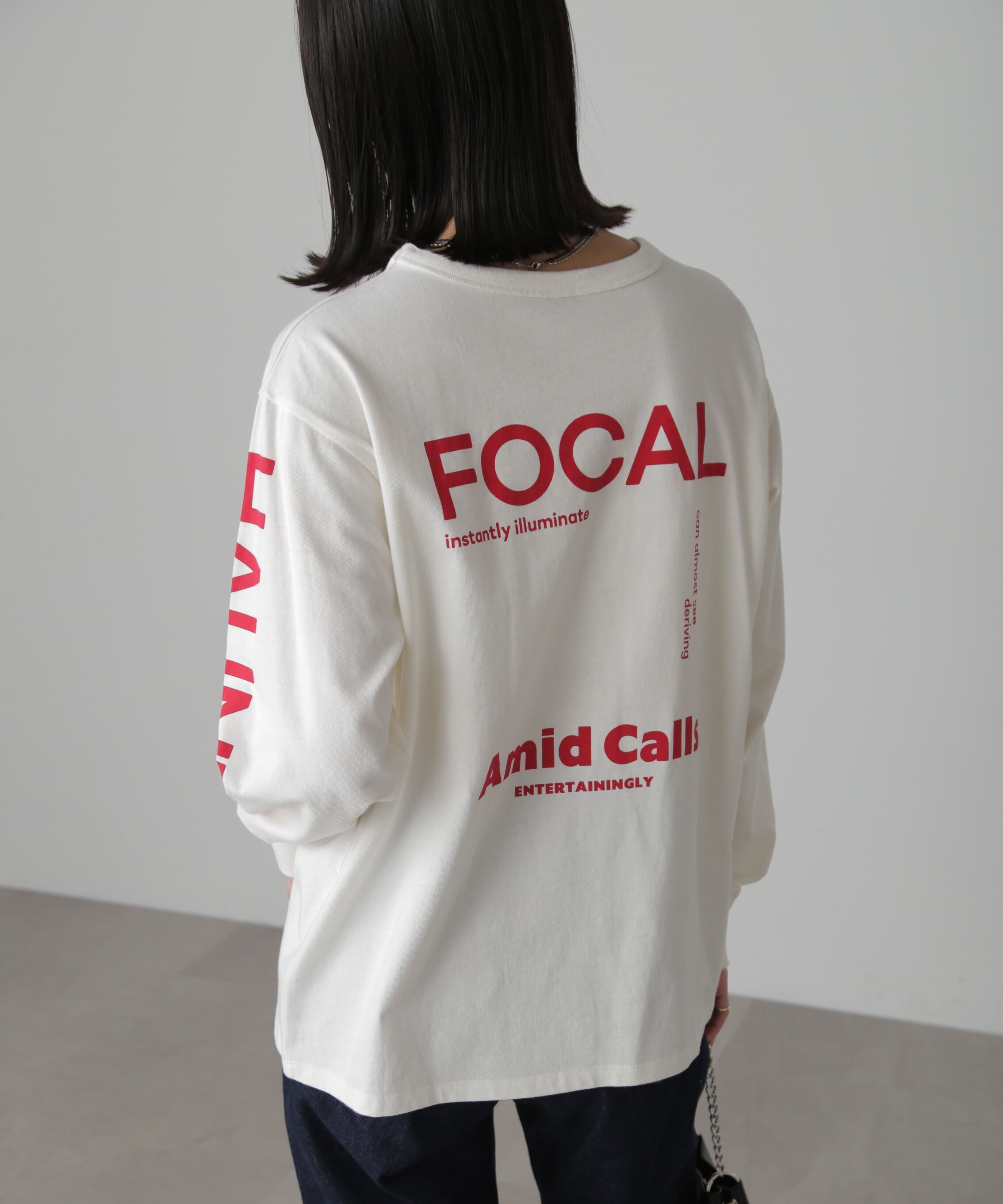  「袖ロゴプリントロングＴシャツ」|Tシャツ・カットソー|