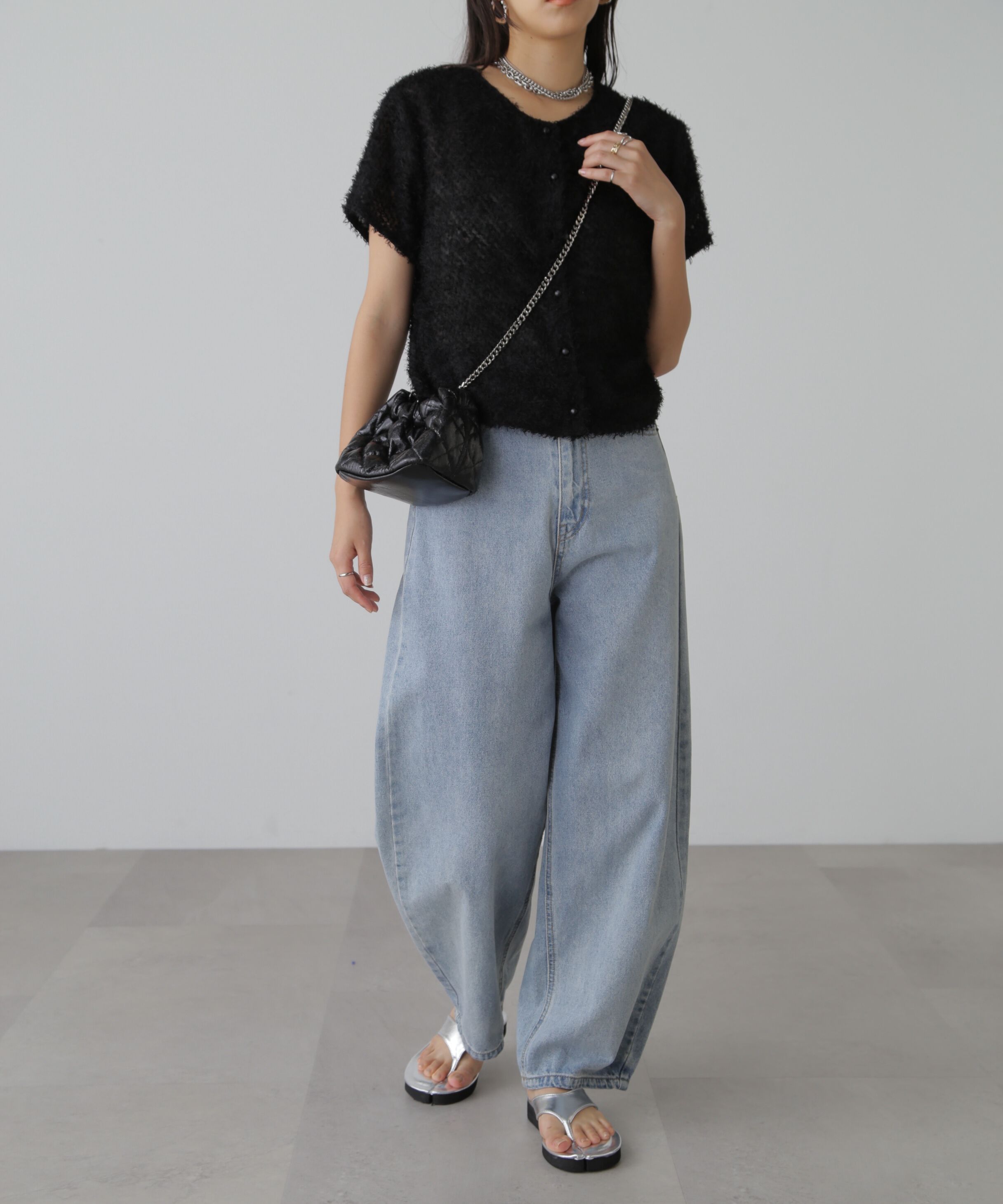  「フロントボタンカットジャガードブラウス」|シャツ・ブラウス|