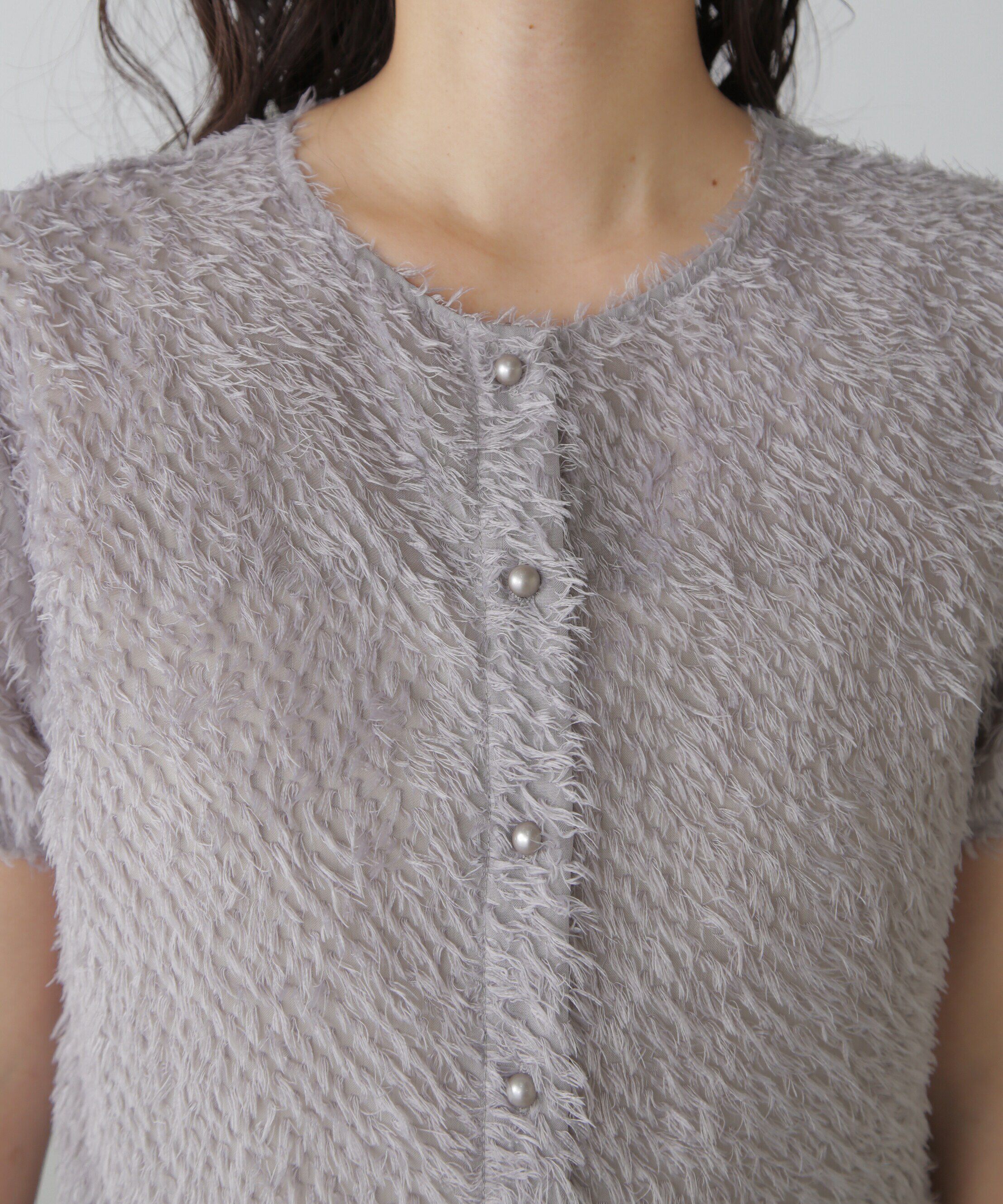  「フロントボタンカットジャガードブラウス」|シャツ・ブラウス|