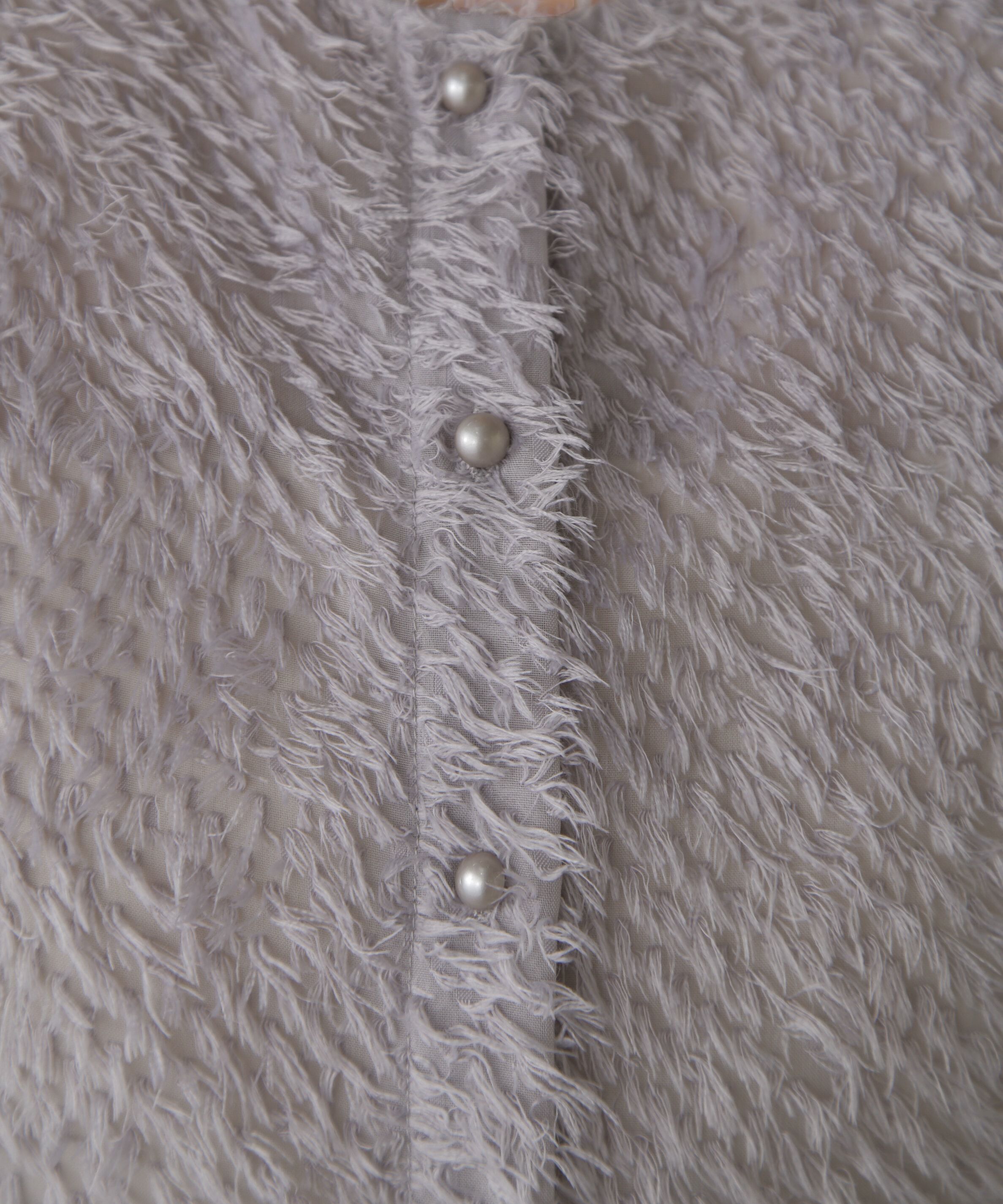  「フロントボタンカットジャガードブラウス」|シャツ・ブラウス|