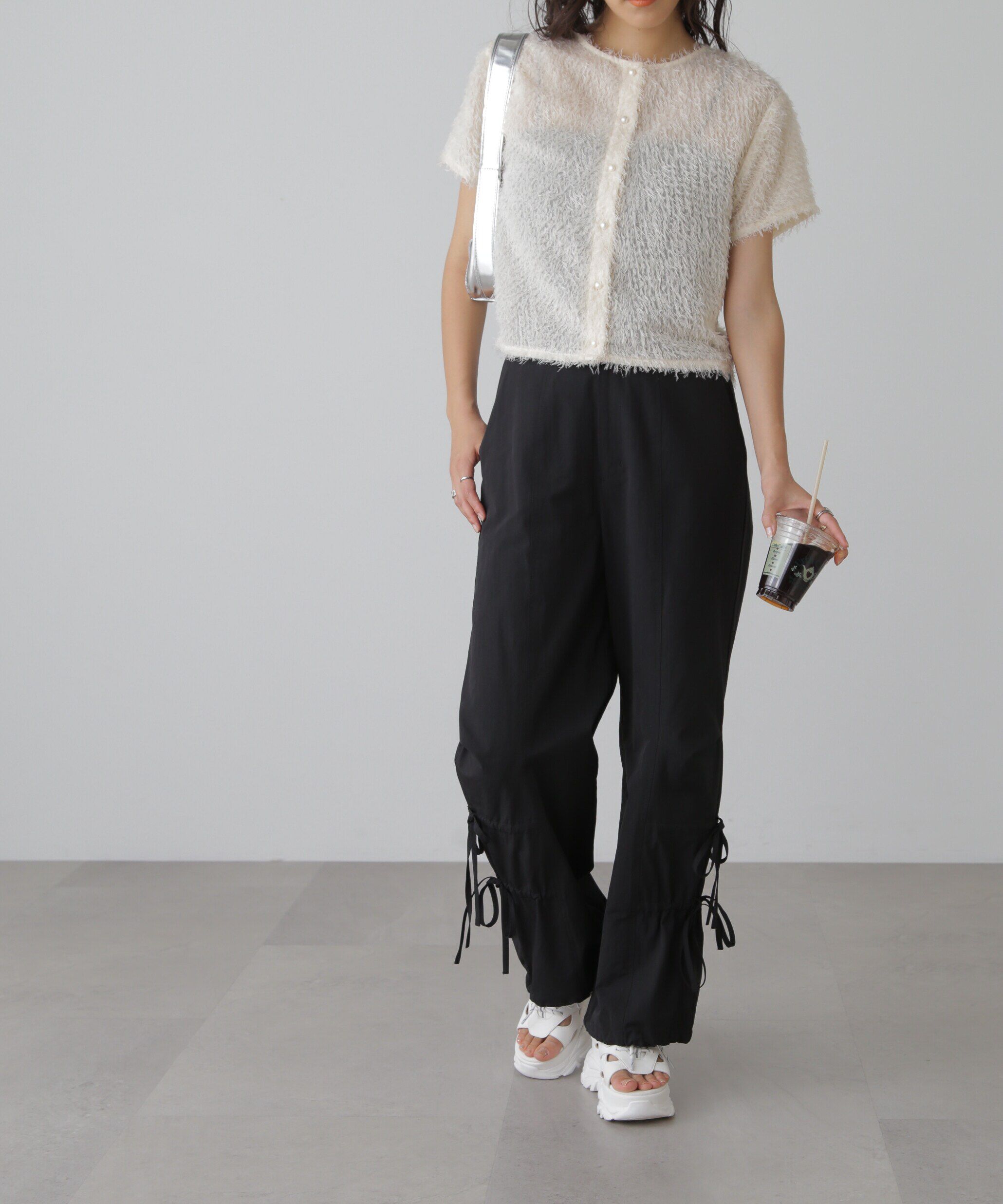  「フロントボタンカットジャガードブラウス」|シャツ・ブラウス|