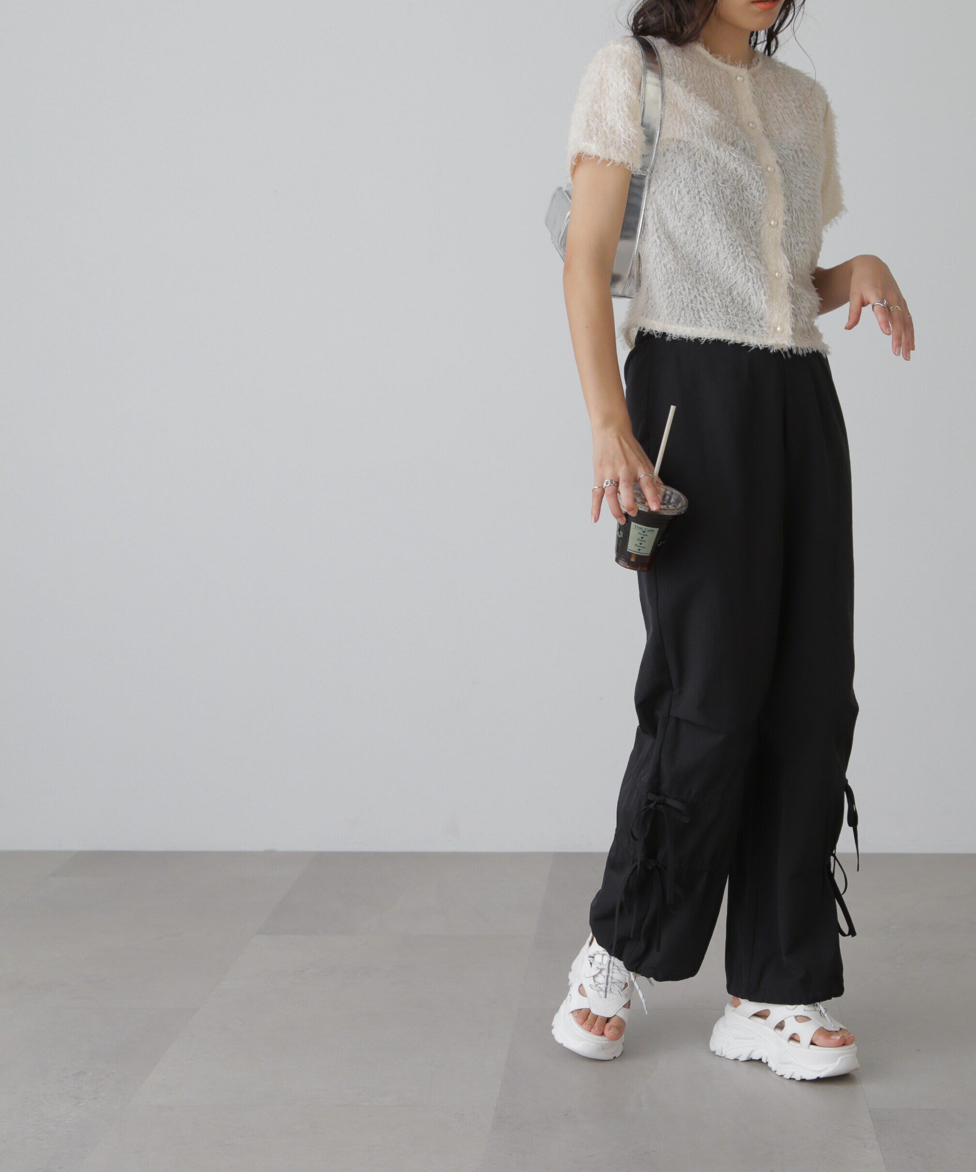  「フロントボタンカットジャガードブラウス」|シャツ・ブラウス|