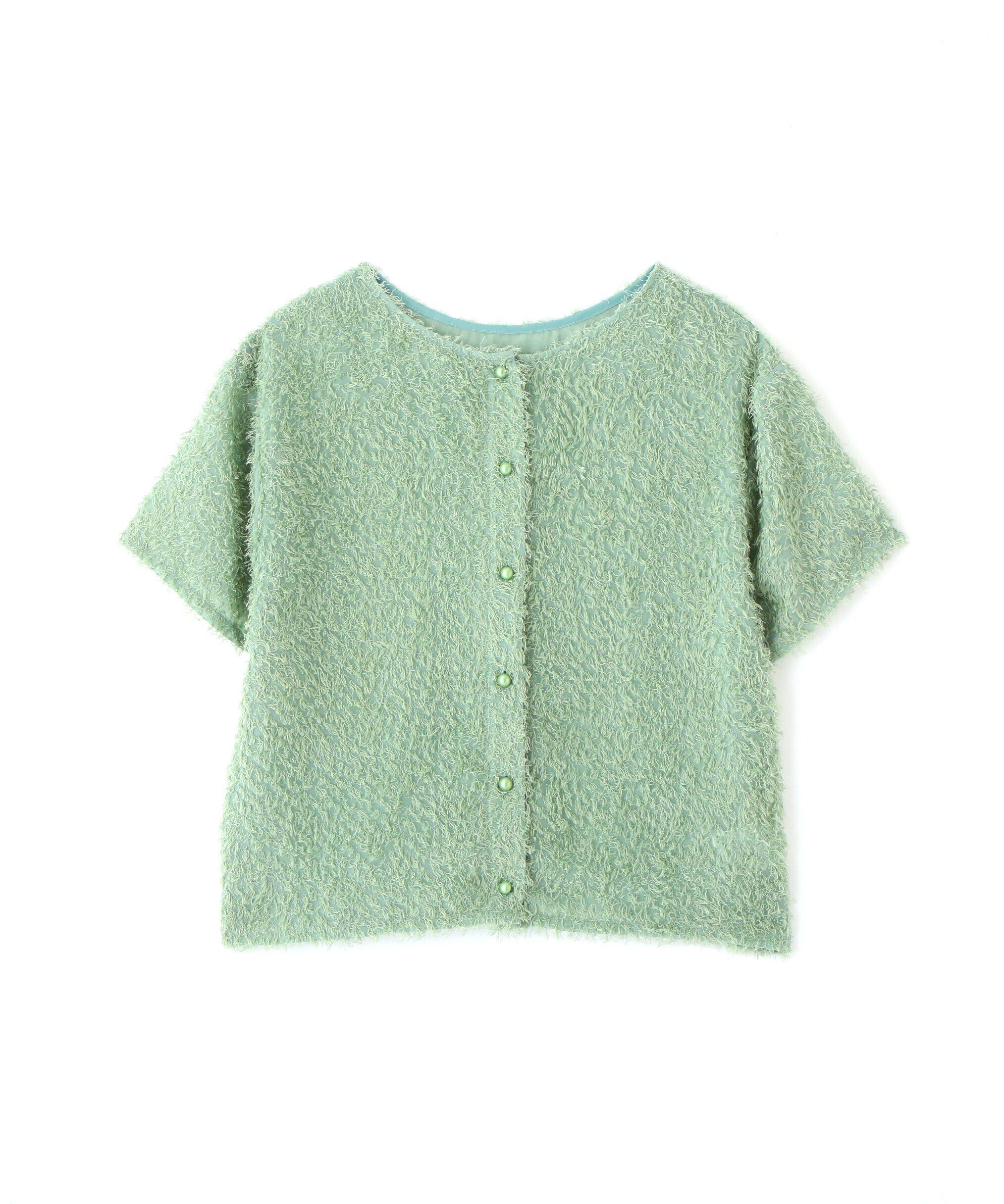  「フロントボタンカットジャガードブラウス」|シャツ・ブラウス|