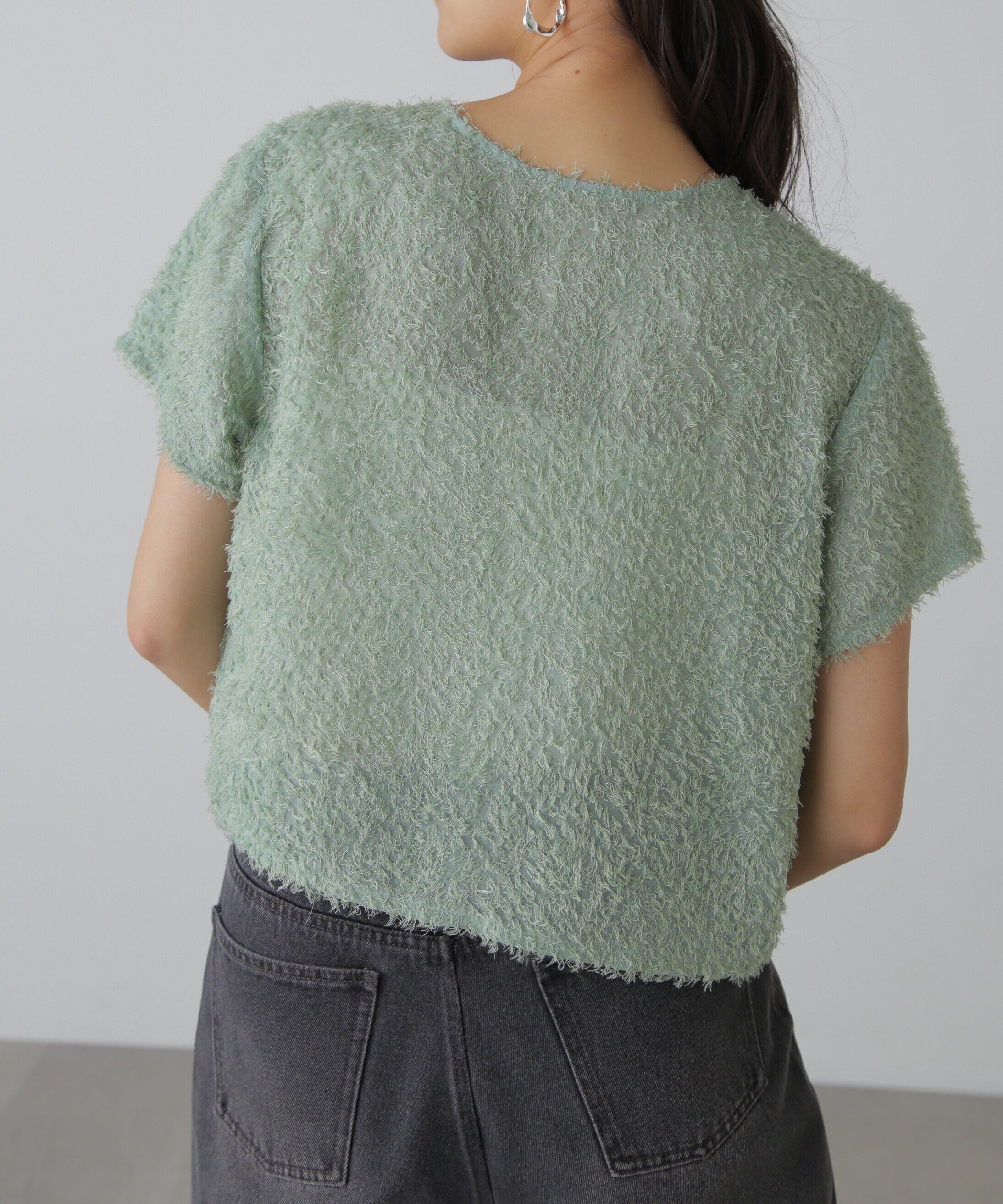  「フロントボタンカットジャガードブラウス」|シャツ・ブラウス|