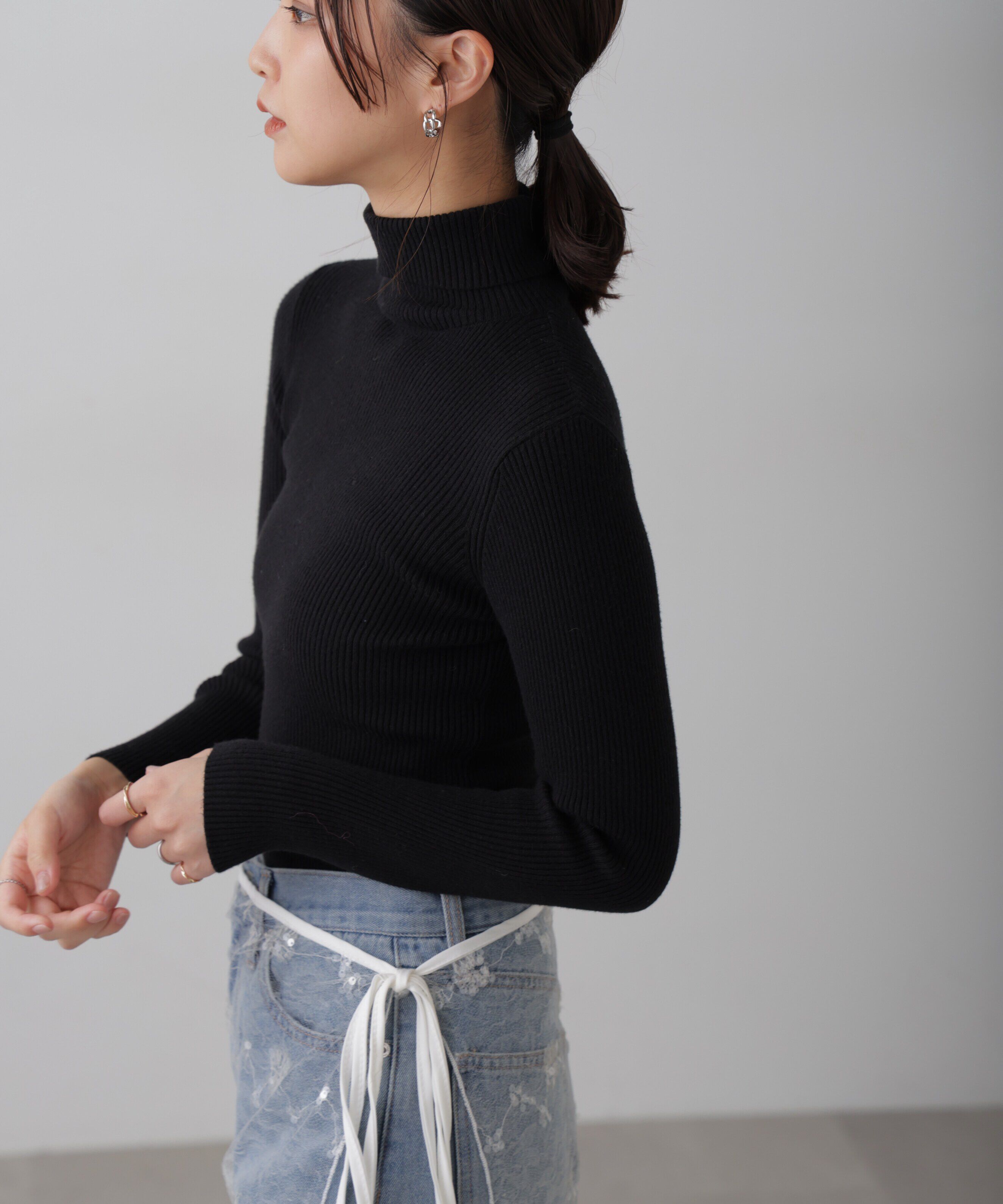  「タートルネックリブニット」|ニット・セーター|