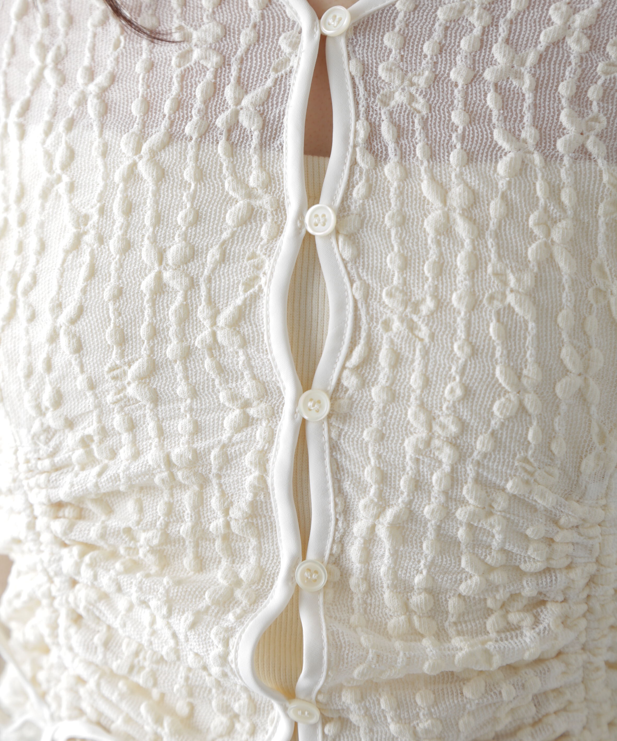  「シアーレースドロストカーディガン」|Tシャツ・カットソー|