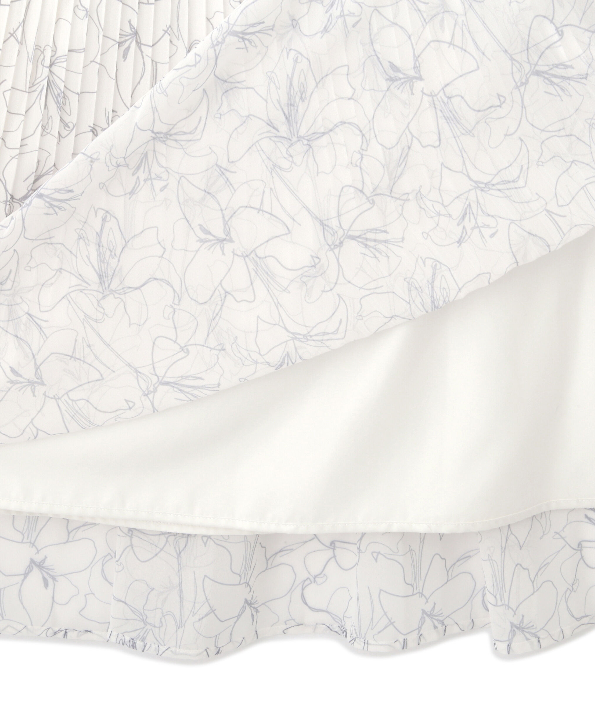  「プリーツフリルプリントワンピース」|ワンピース|