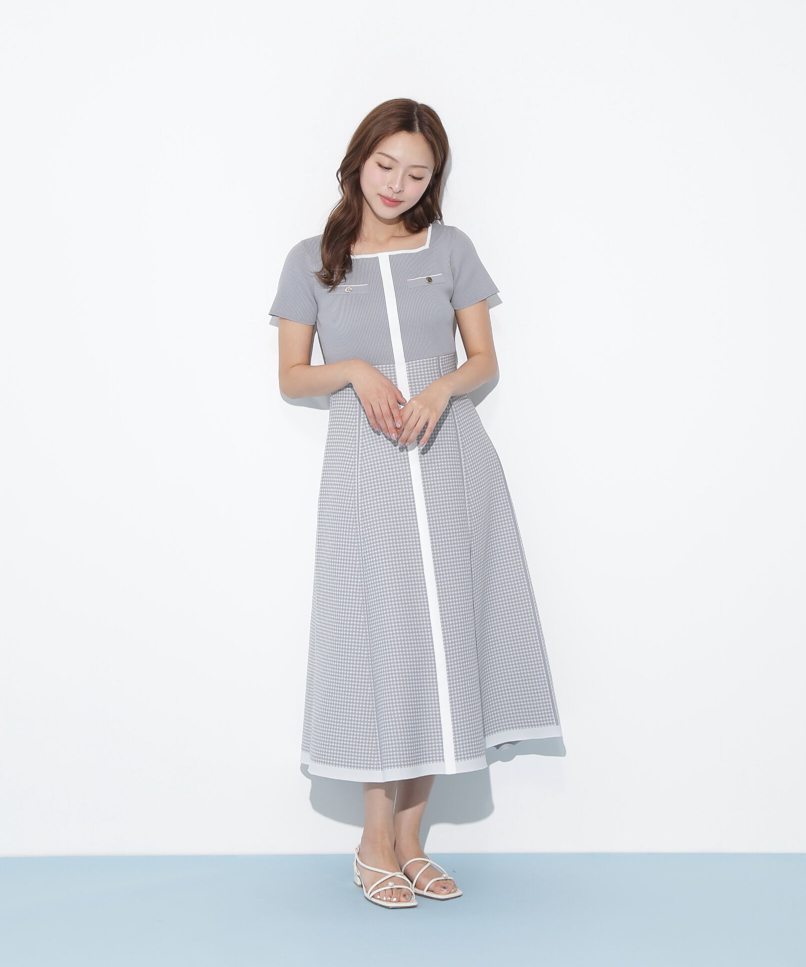  「ジャガードニットフレアワンピース」|ワンピース|