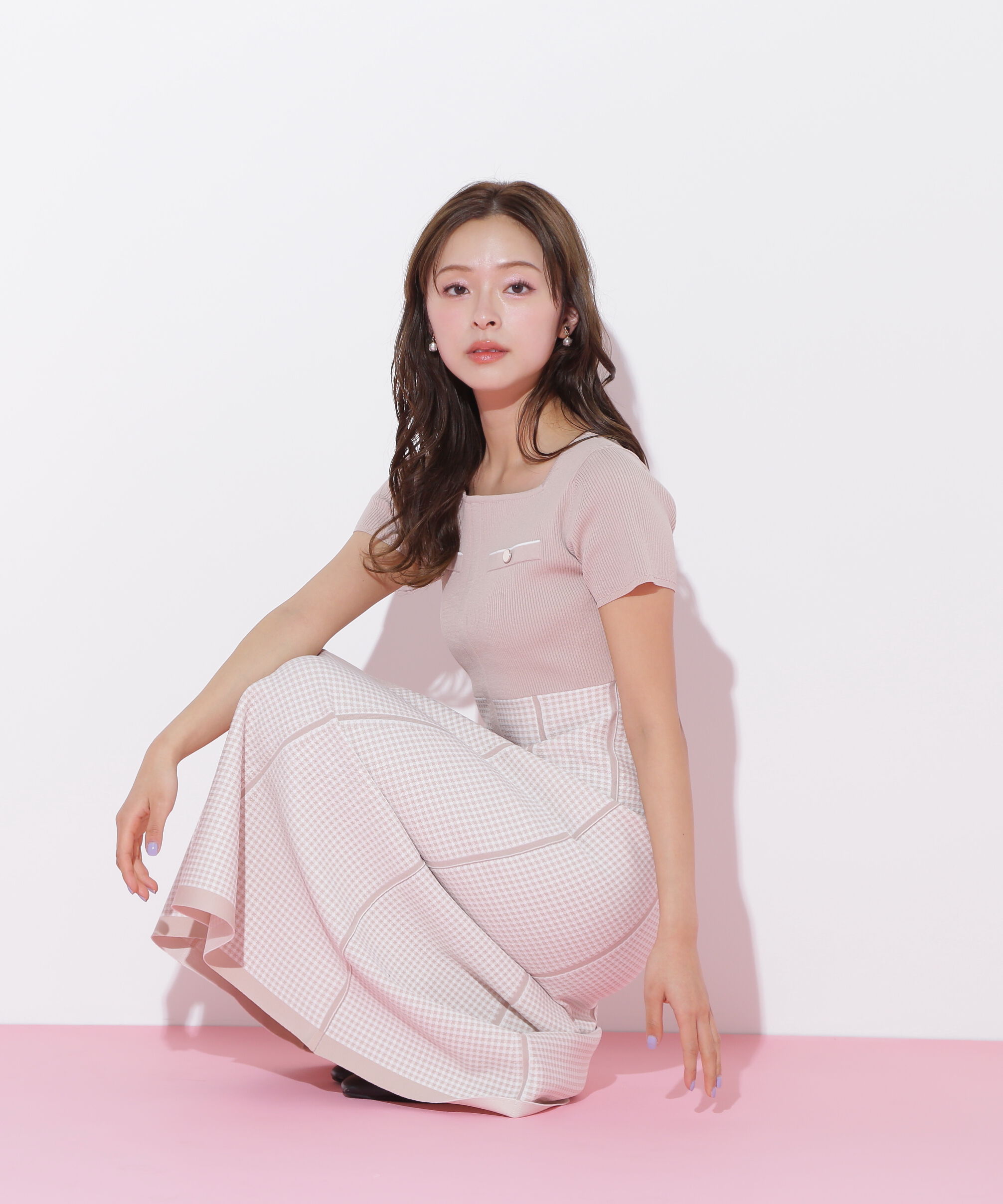  「ジャガードニットフレアワンピース」|ワンピース|