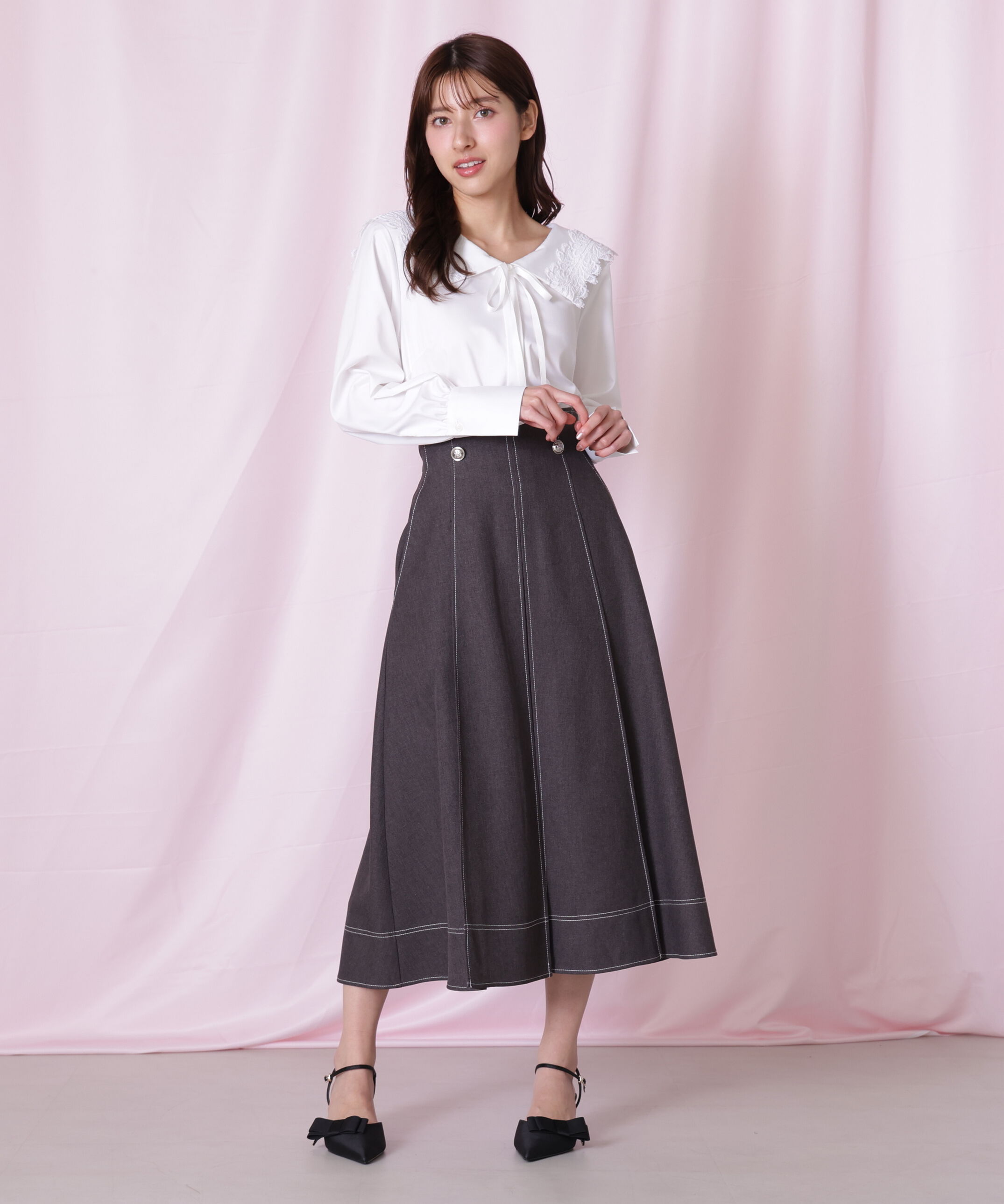  「レースセーラーカラーブラウス」|シャツ・ブラウス|