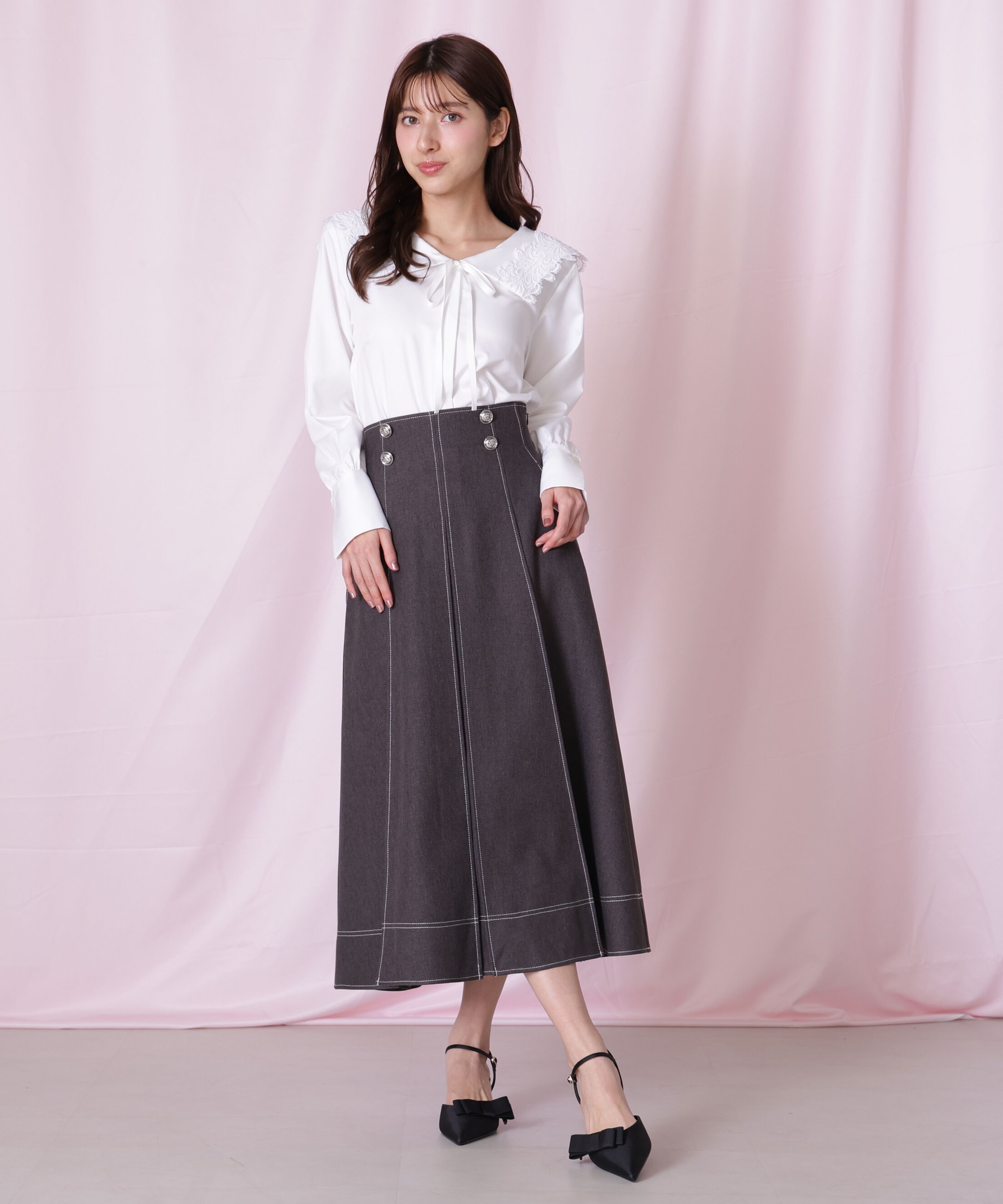  「レースセーラーカラーブラウス」|シャツ・ブラウス|