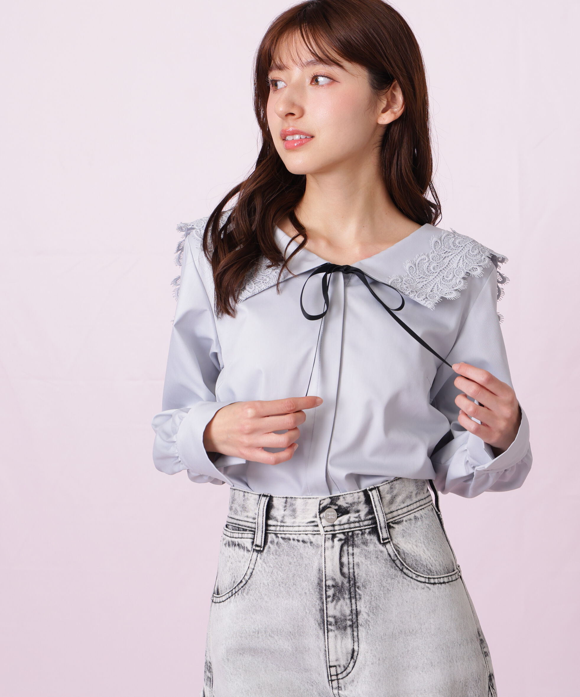  「レースセーラーカラーブラウス」|シャツ・ブラウス|