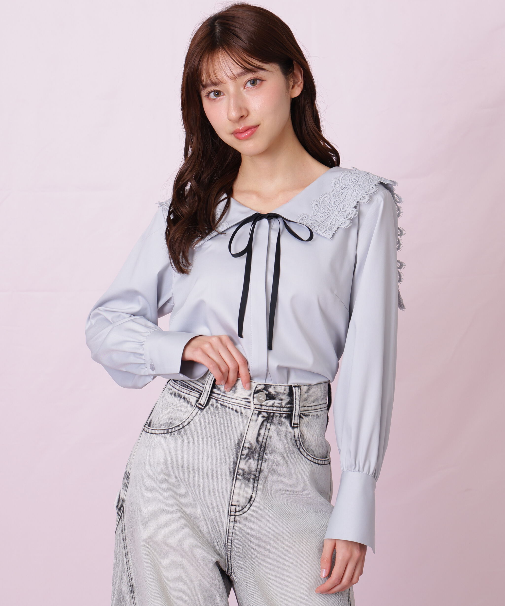  「レースセーラーカラーブラウス」|シャツ・ブラウス|