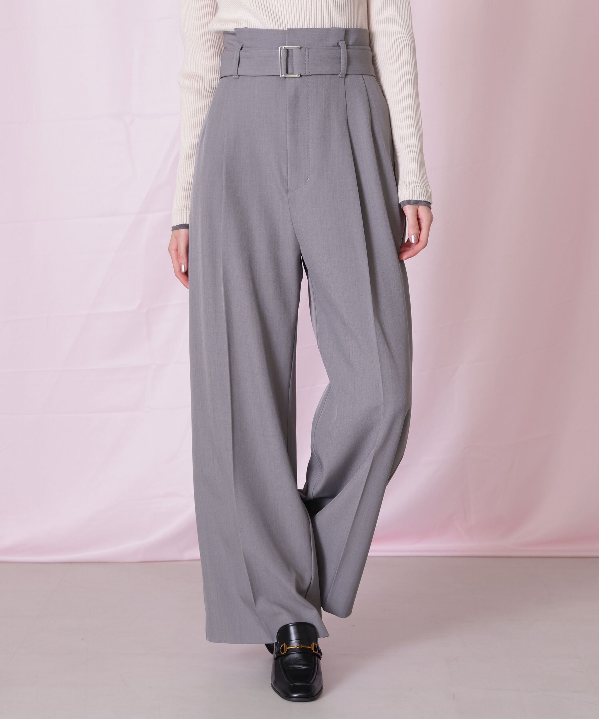  「＜セットアップ対応＞太ベルト付きスラックスパンツ」|その他|