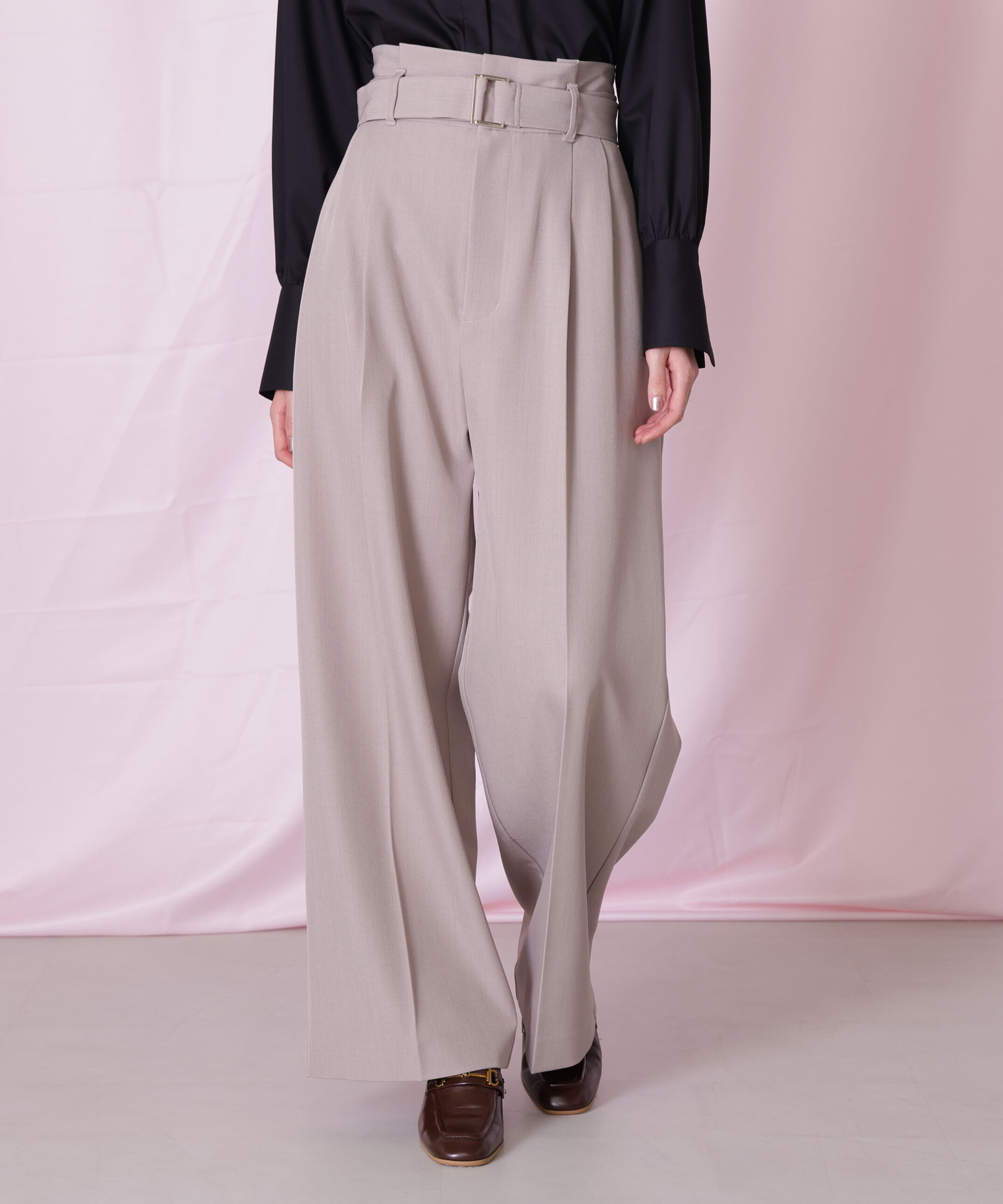  「＜セットアップ対応＞太ベルト付きスラックスパンツ」|その他|