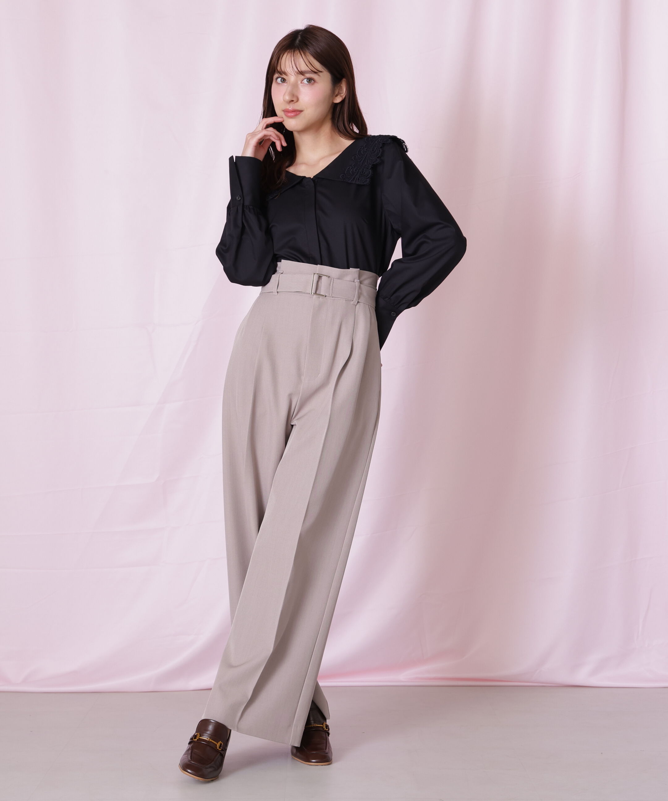  「＜セットアップ対応＞太ベルト付きスラックスパンツ」|その他|