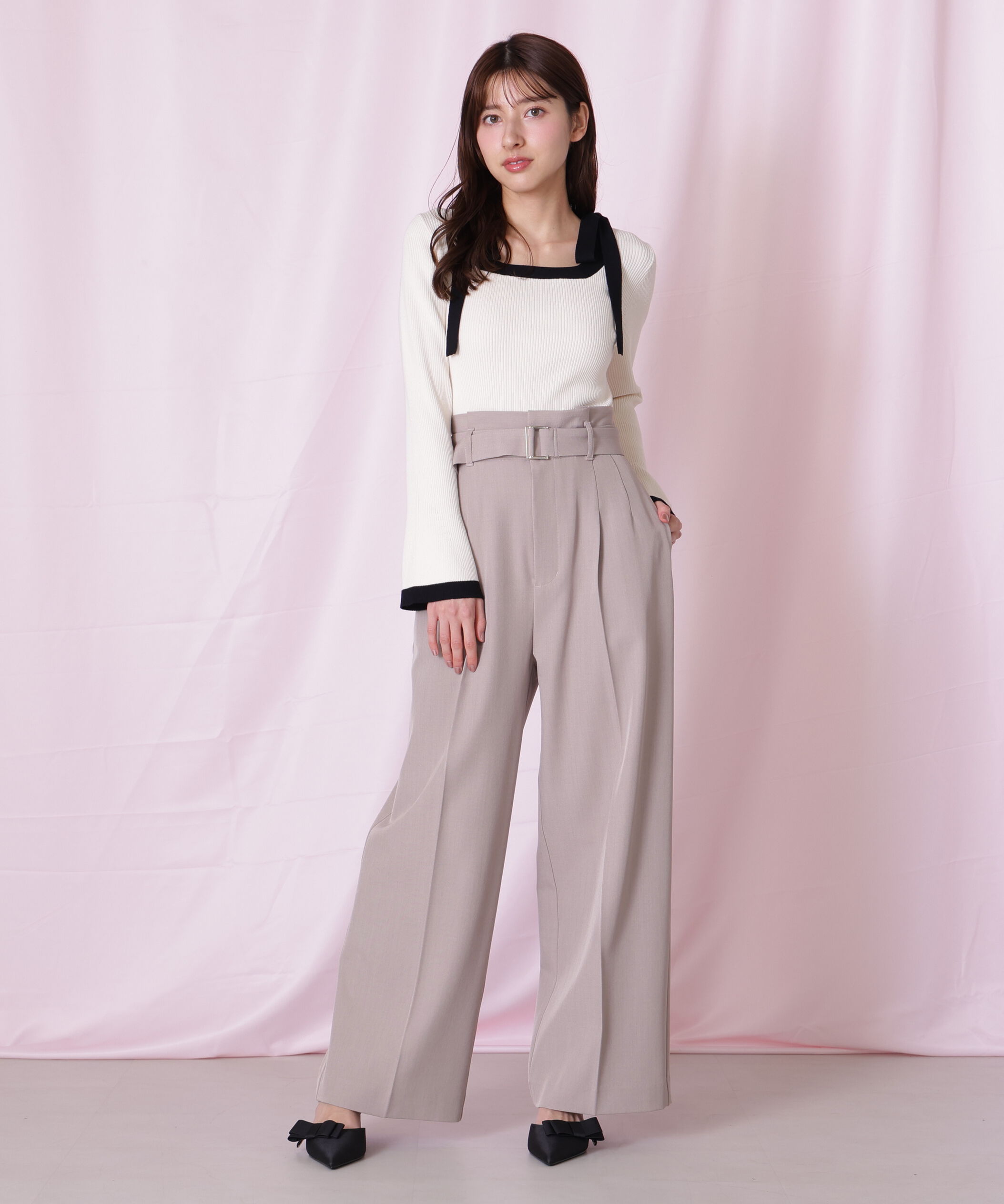  「＜セットアップ対応＞太ベルト付きスラックスパンツ」|その他|