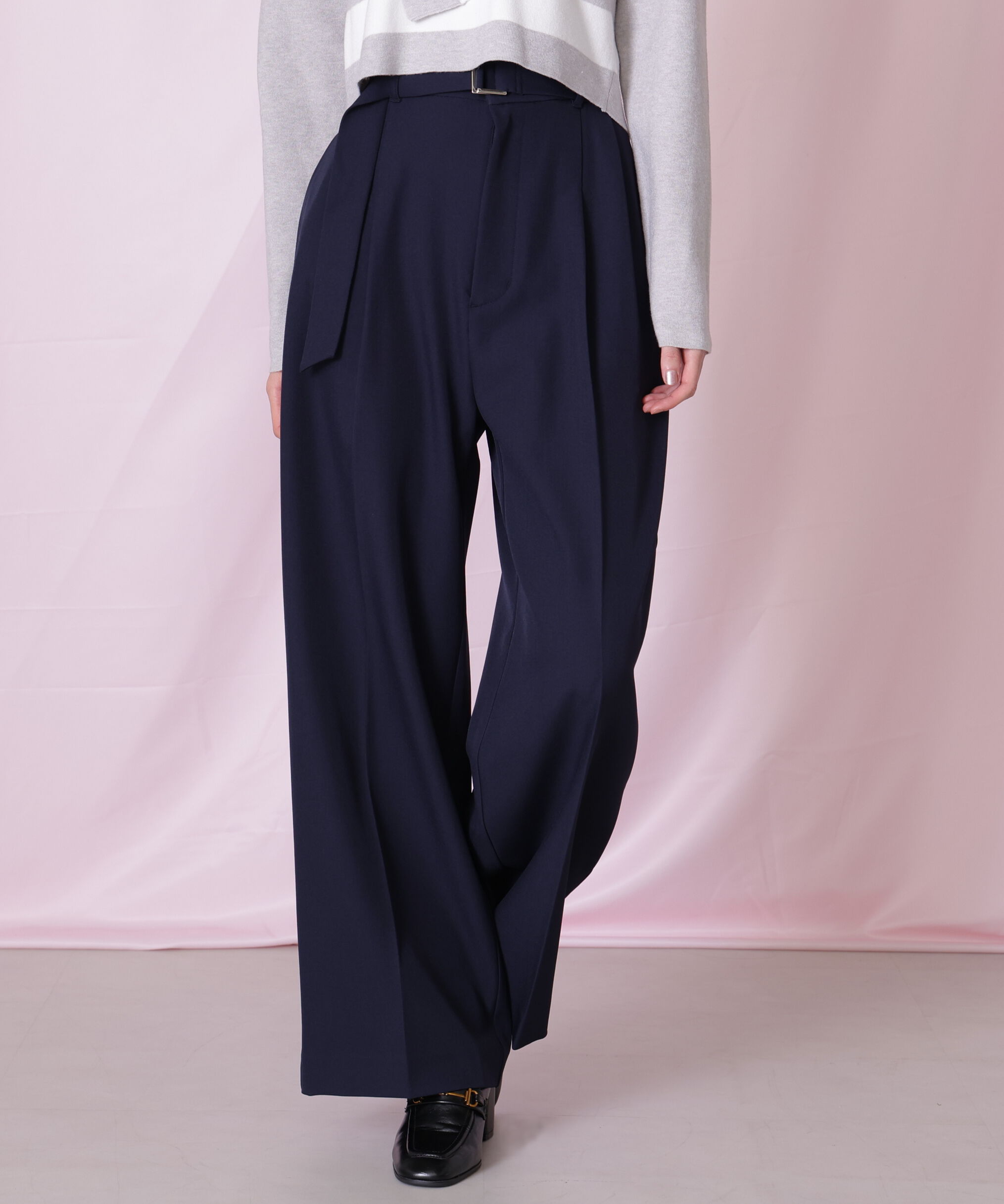  「＜セットアップ対応＞太ベルト付きスラックスパンツ」|その他|