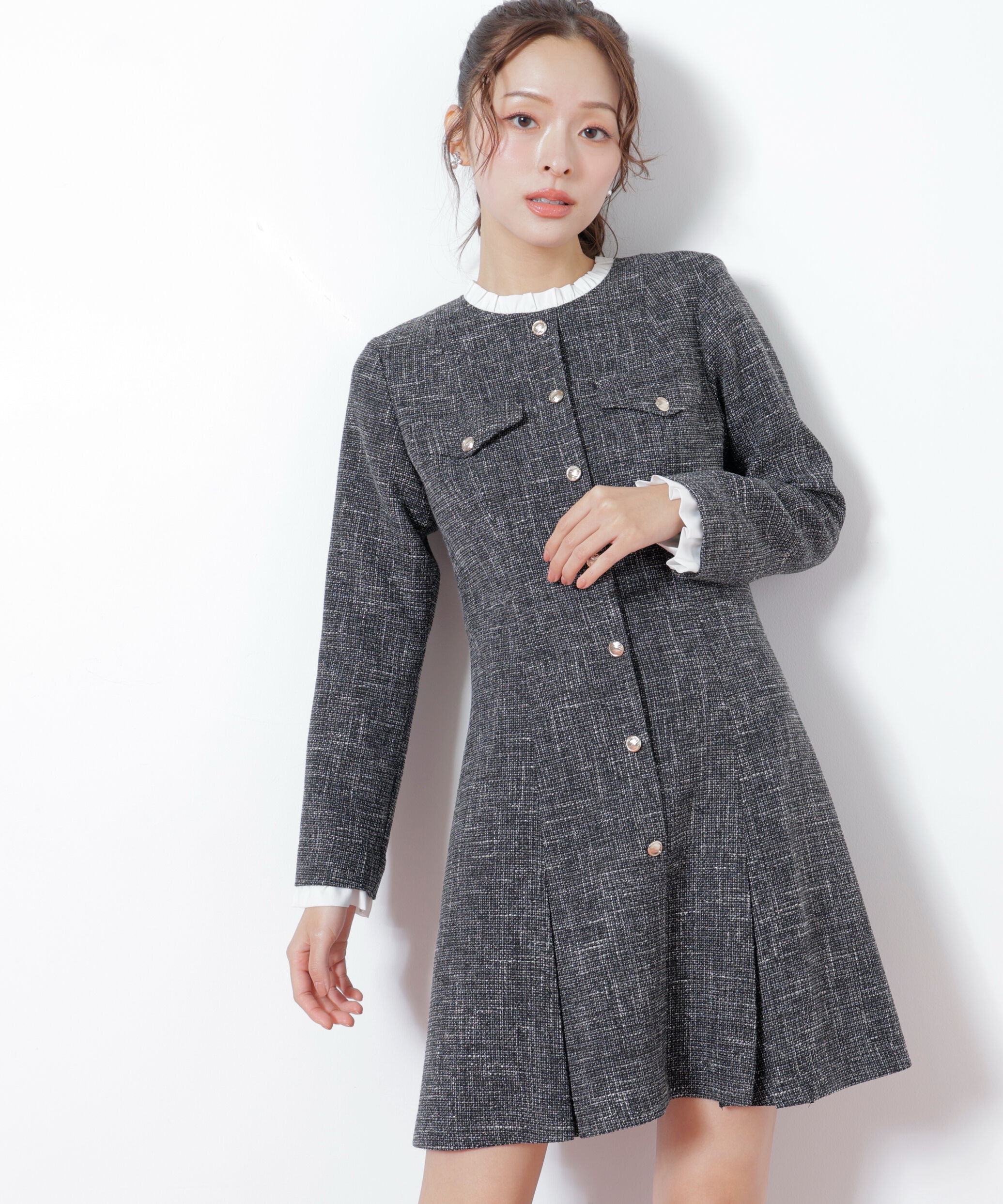  「ツィードミニワンピース」|ワンピース|