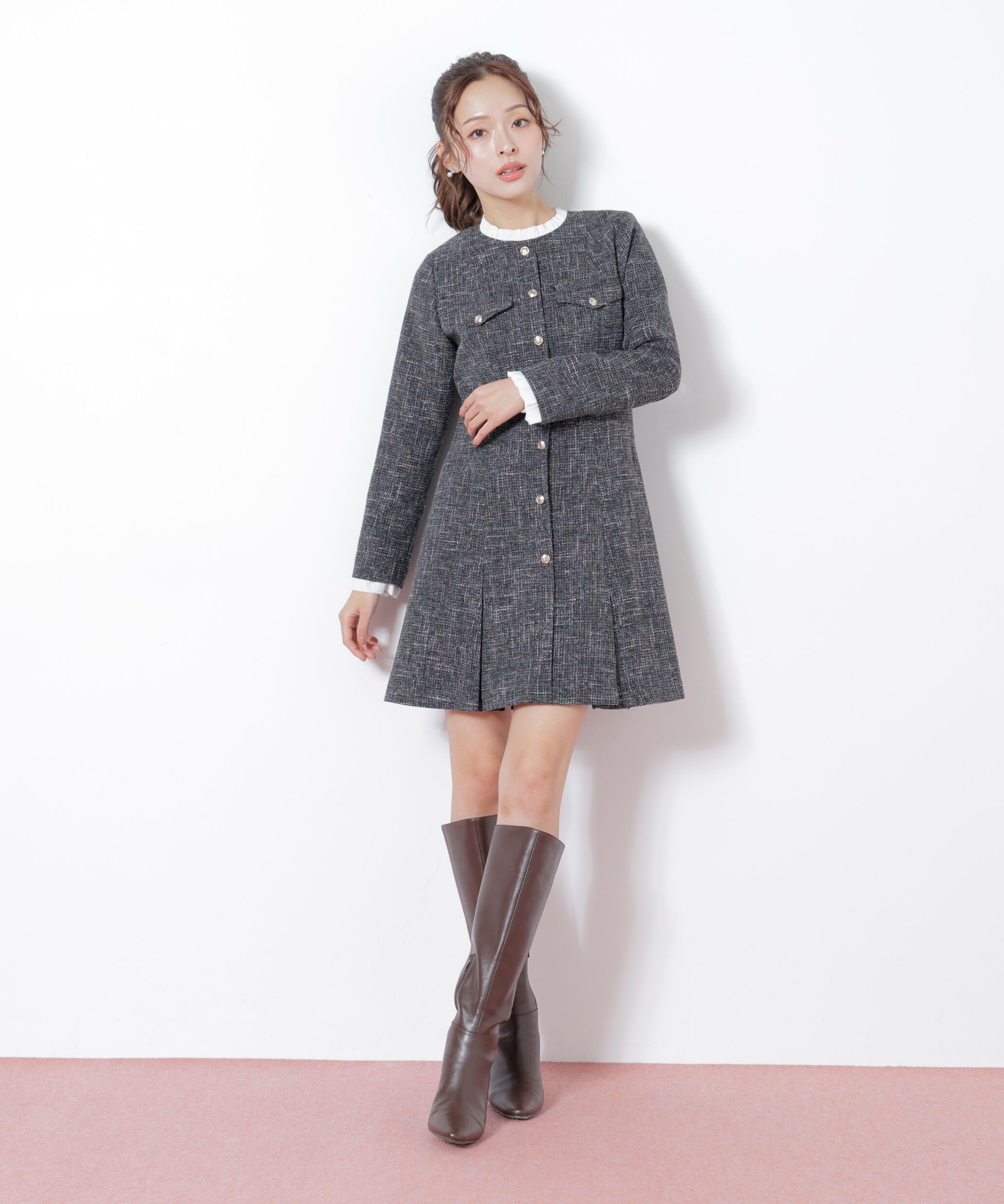  「ツィードミニワンピース」|ワンピース|