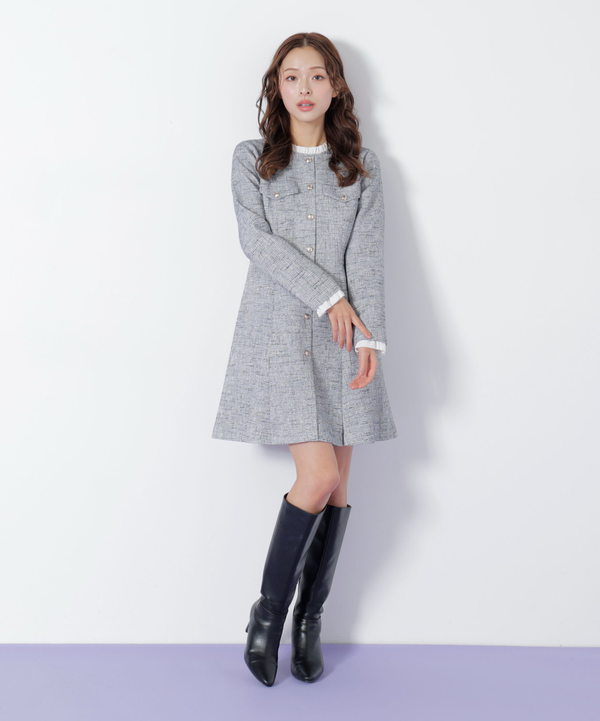  「ツィードミニワンピース」|ワンピース|