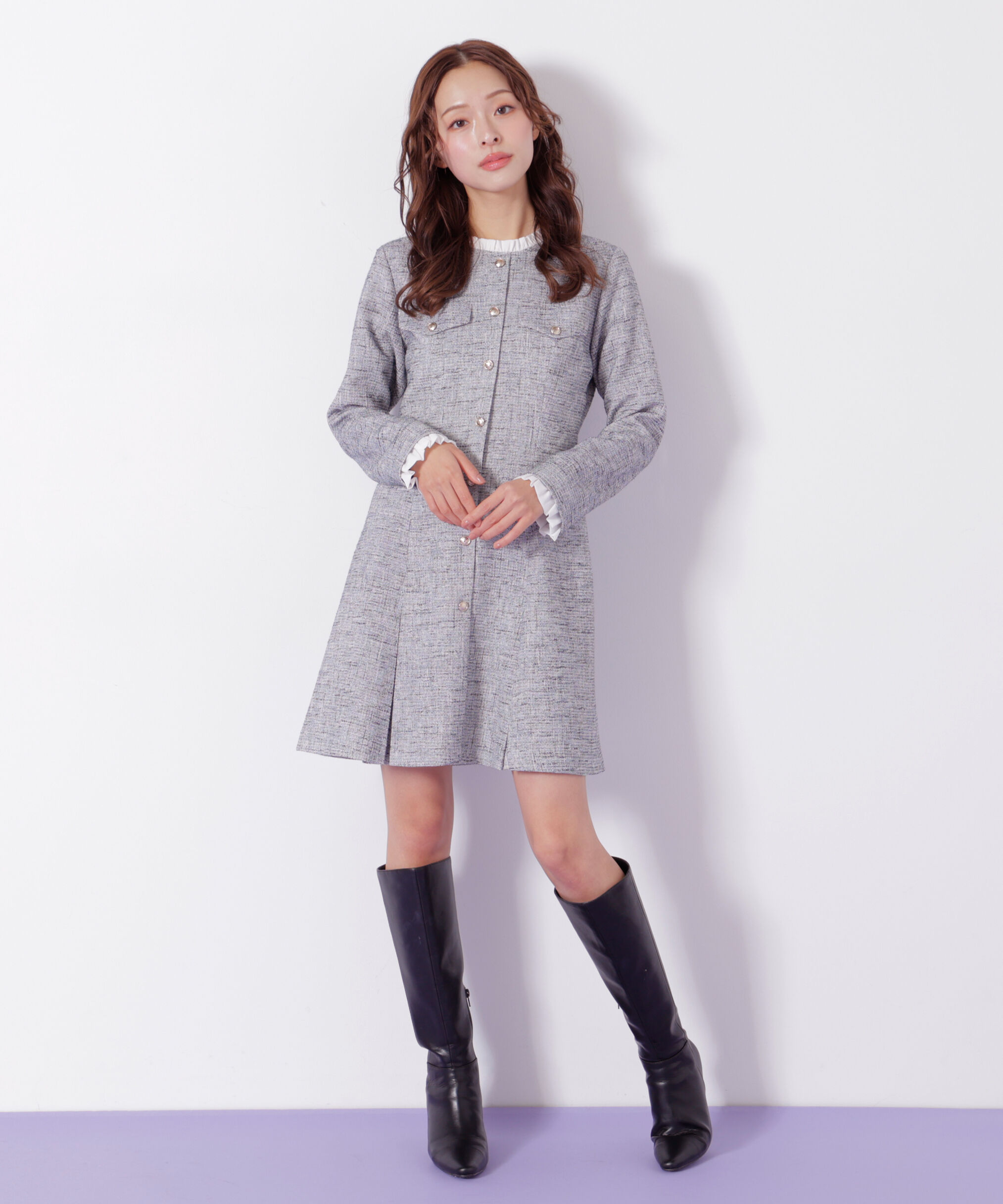  「ツィードミニワンピース」|ワンピース|