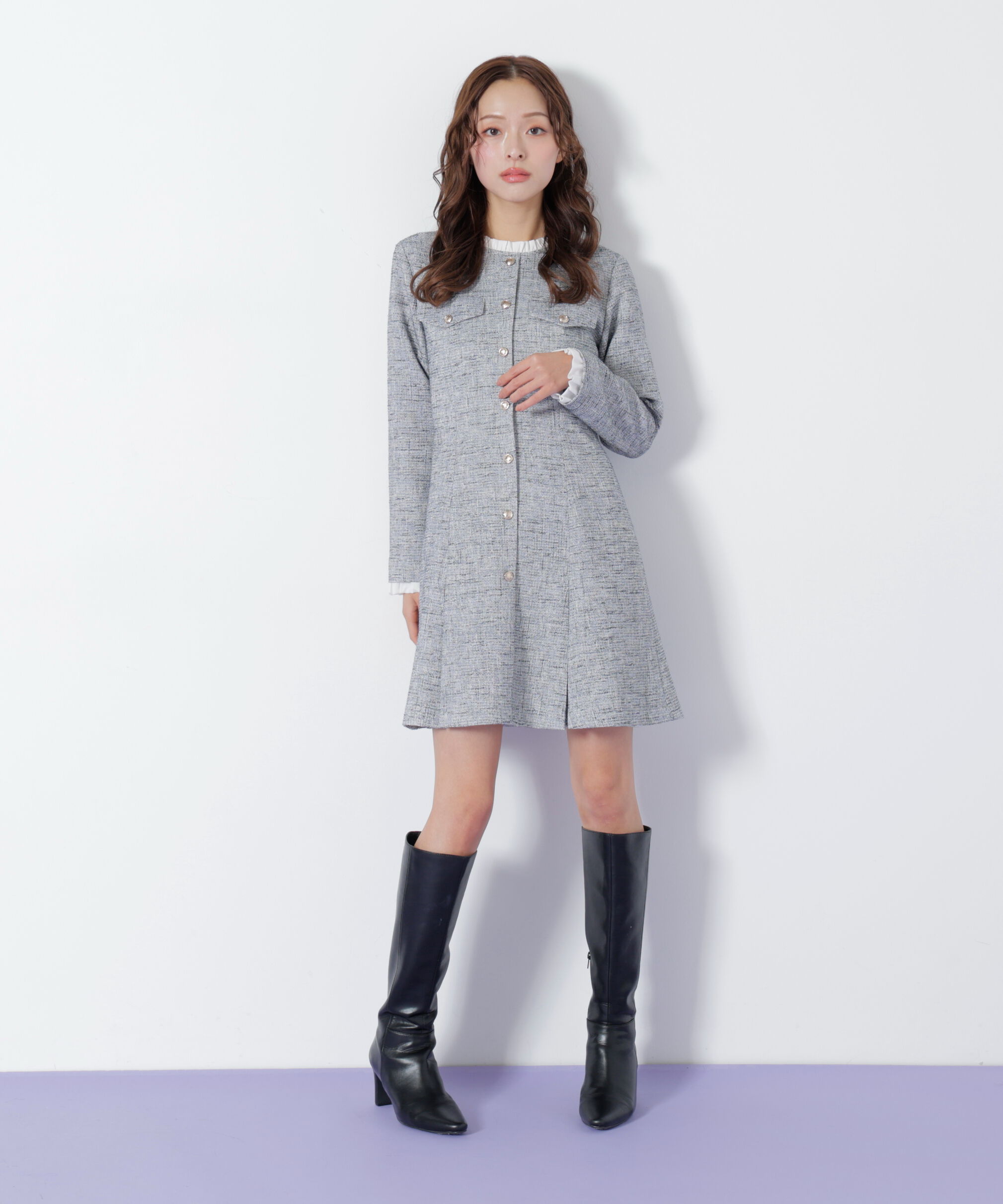  「ツィードミニワンピース」|ワンピース|