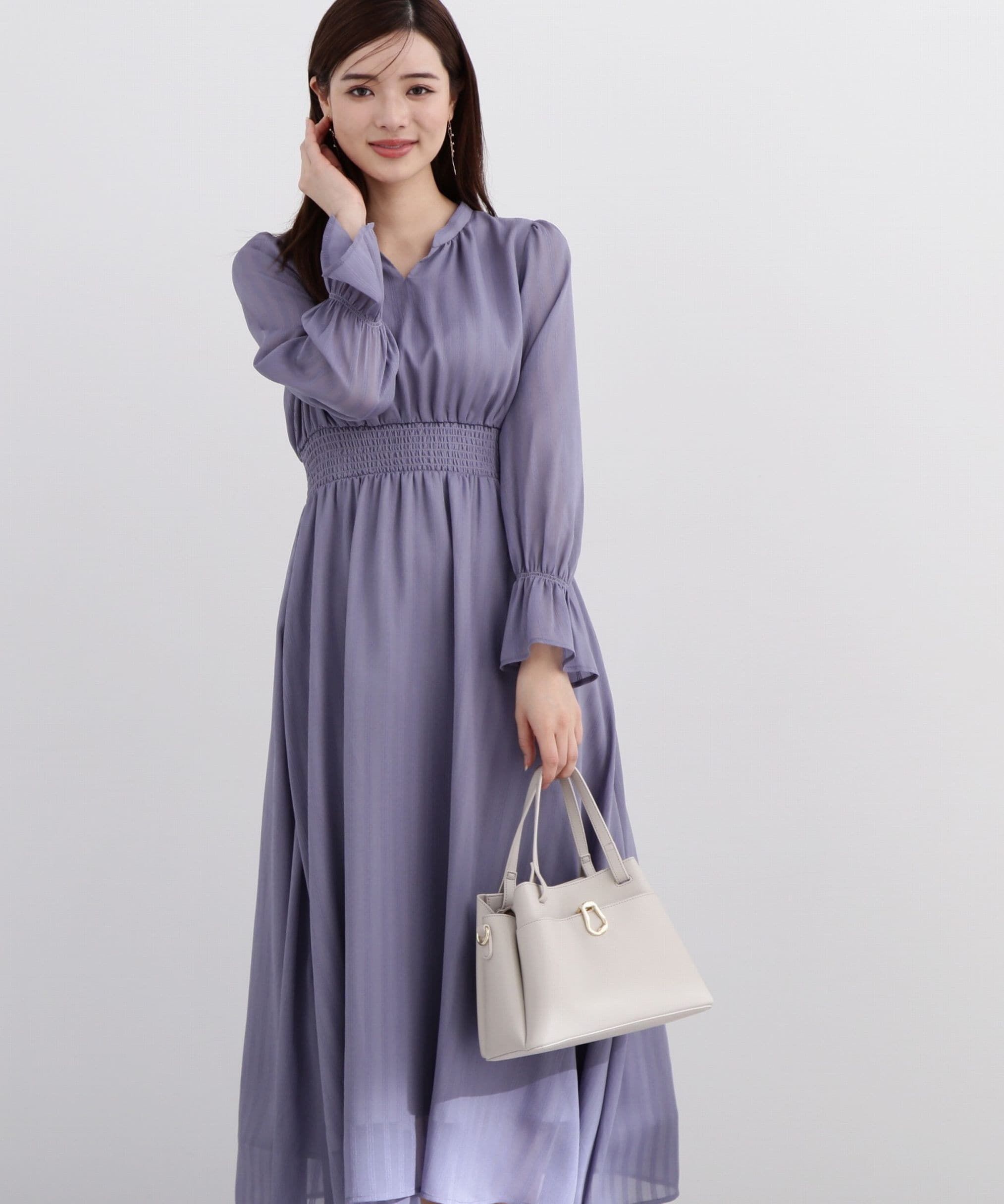 PROPORTION BODY DRESSING「《EDIT COLOGNE》シアーストライプマキシワンピース WEB限定 24SS」|ワンピース|