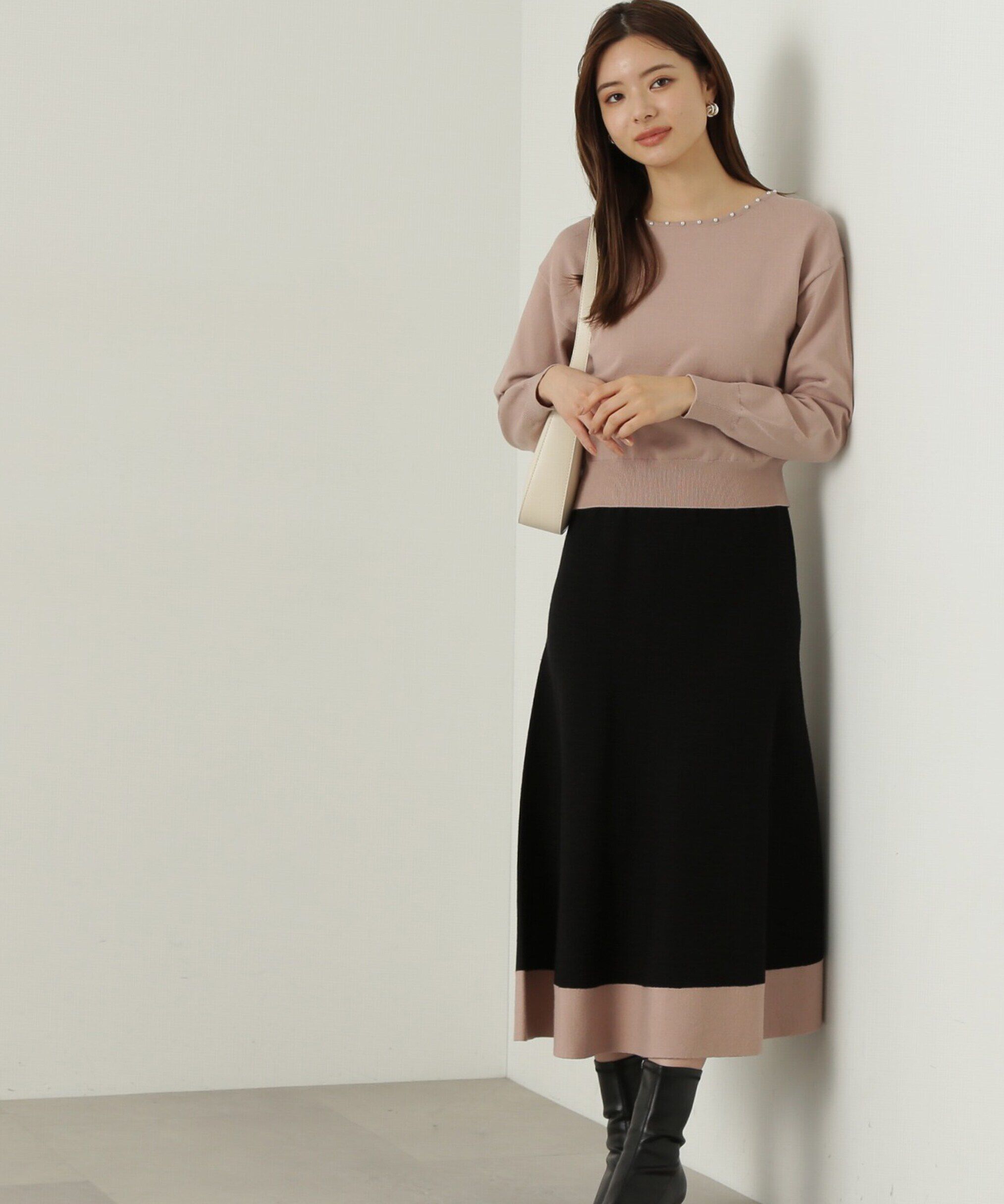 PROPORTION BODY DRESSING「バイカラーパールニットセットアップ」|ワンピース|