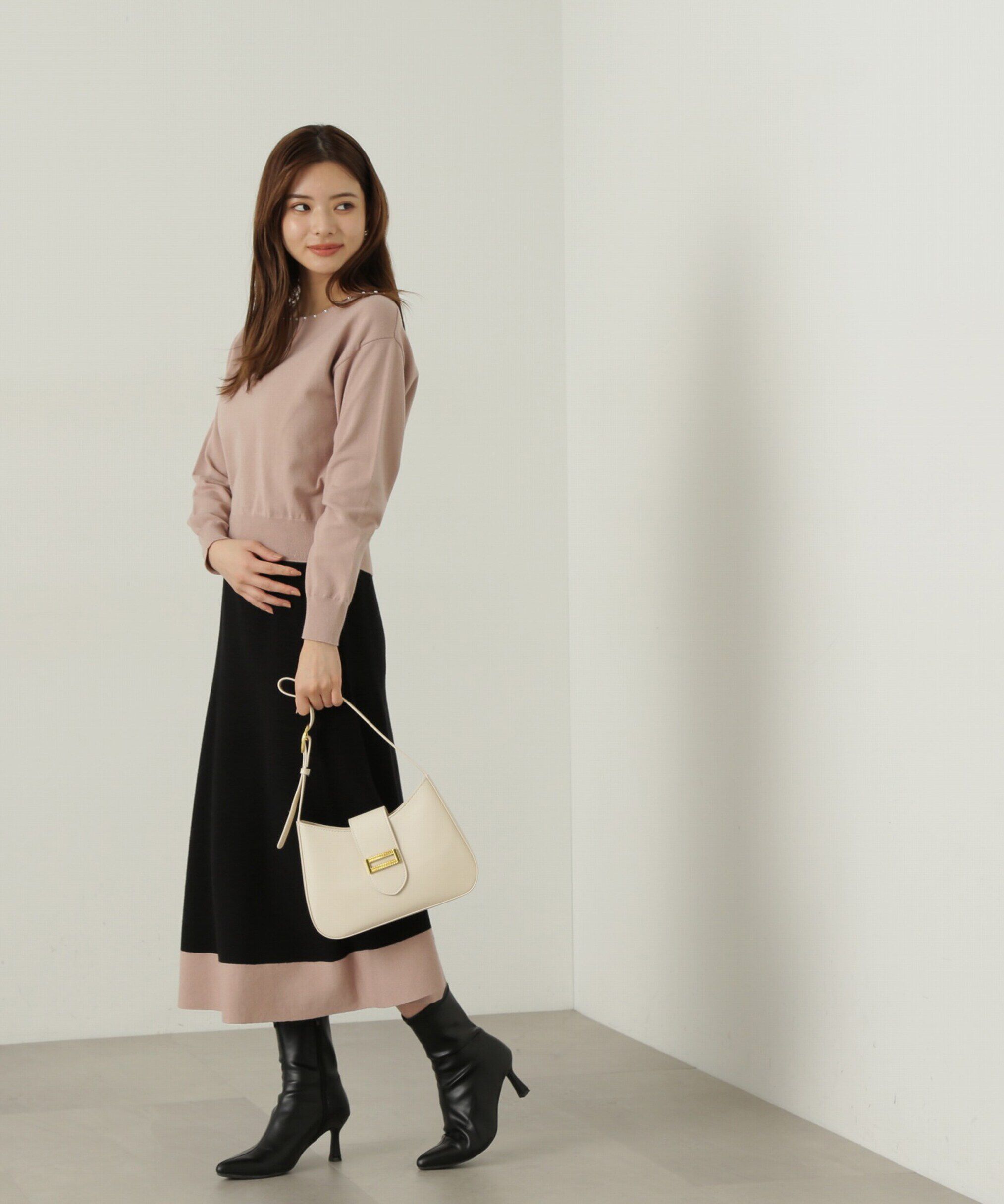 PROPORTION BODY DRESSING「バイカラーパールニットセットアップ」|ワンピース|