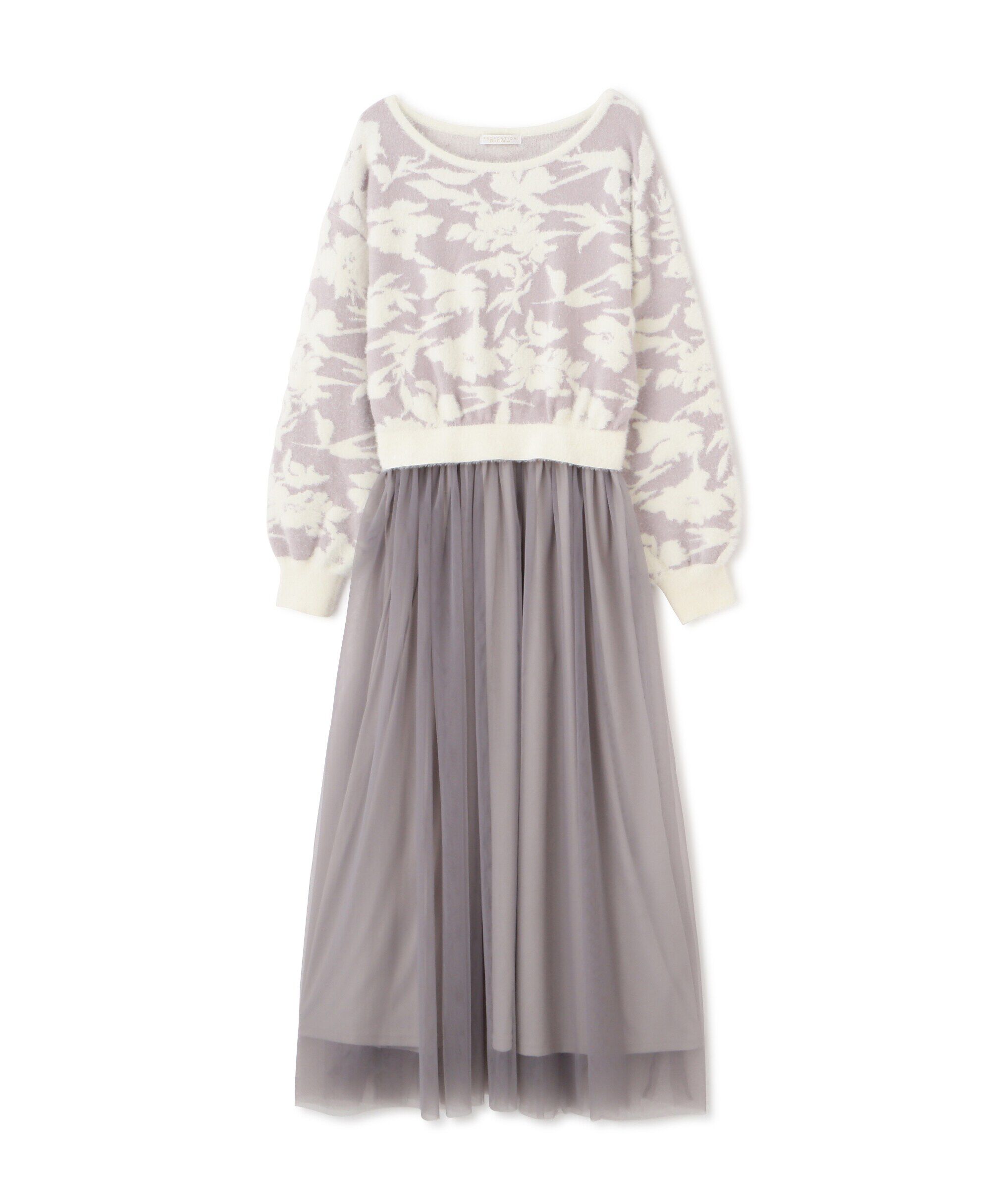 PROPORTION BODY DRESSING「ジャガードチュールニットドッキングワンピース」|ワンピース|