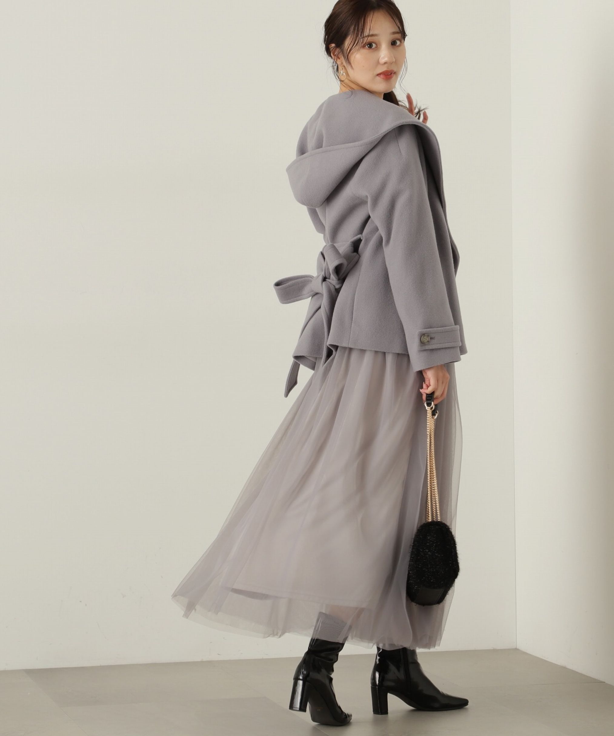 PROPORTION BODY DRESSING「ジャガードチュールニットドッキングワンピース」|ワンピース|