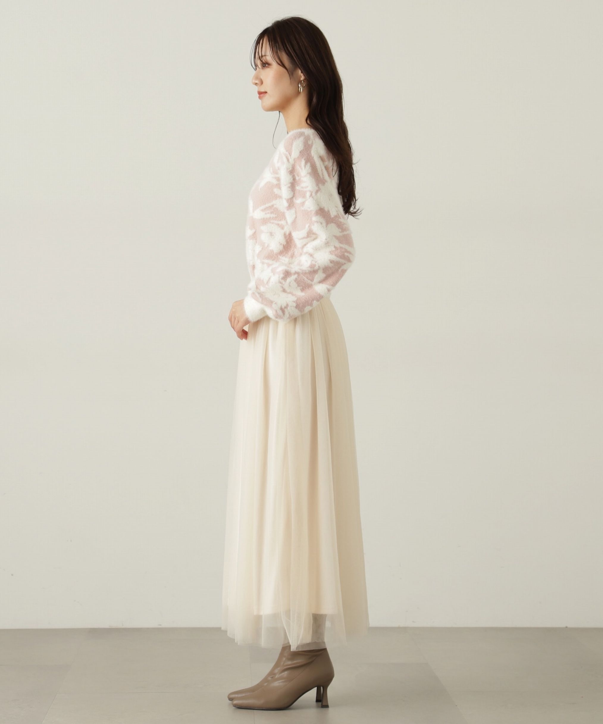 PROPORTION BODY DRESSING「ジャガードチュールニットドッキングワンピース」|ワンピース|