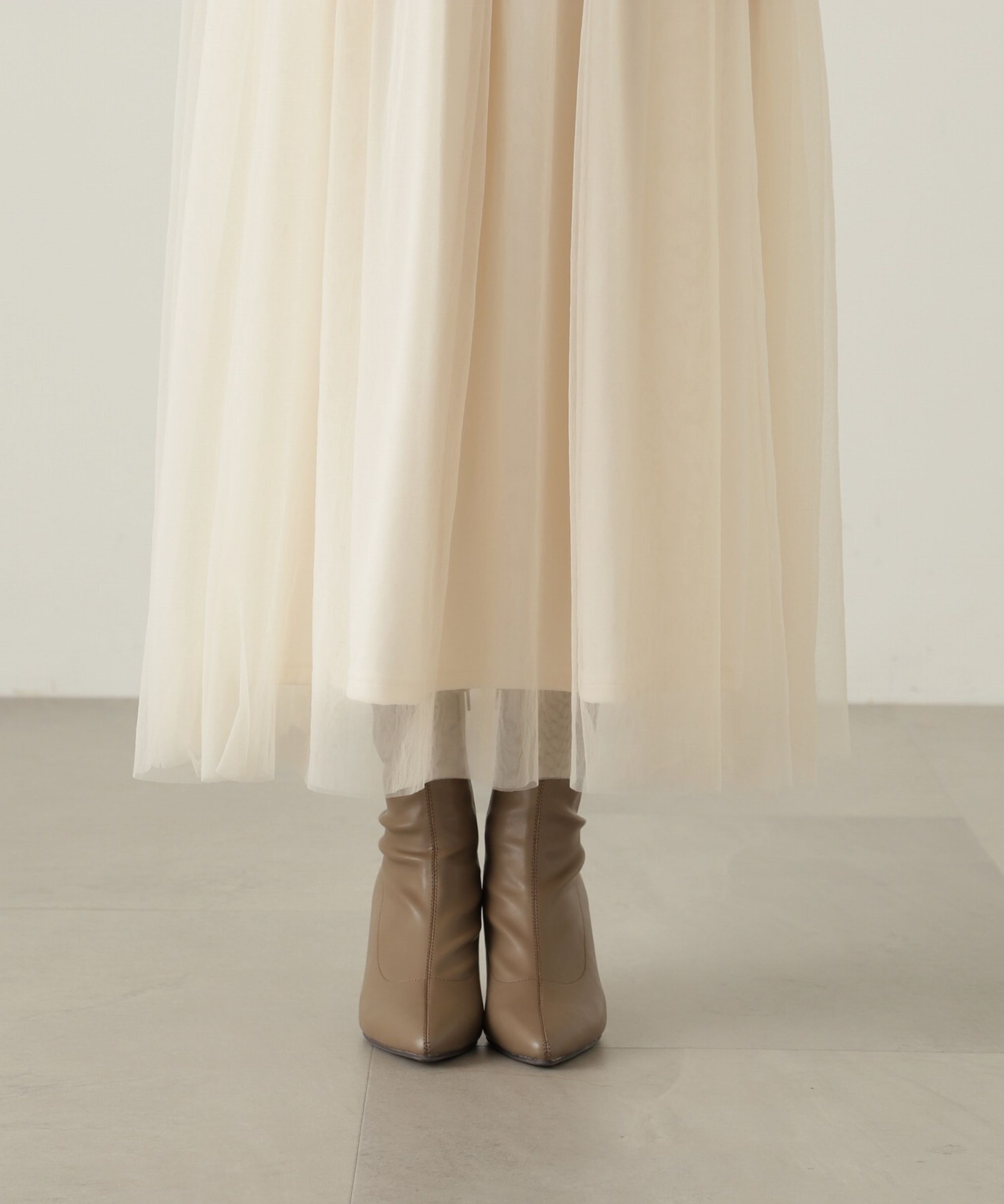 PROPORTION BODY DRESSING「ジャガードチュールニットドッキングワンピース」|ワンピース|