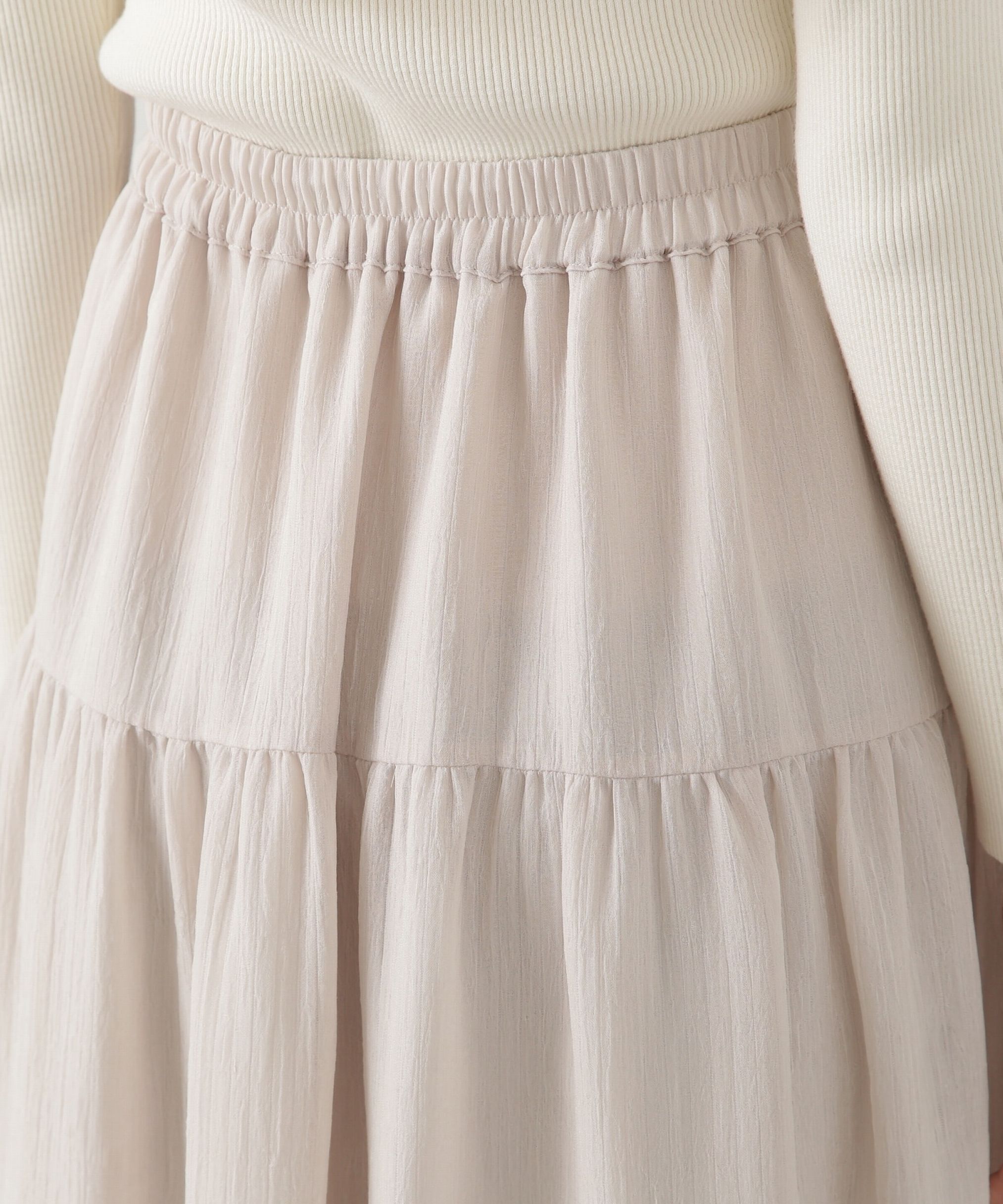 PROPORTION BODY DRESSING「シアー楊柳ティアードスカート」|スカート|