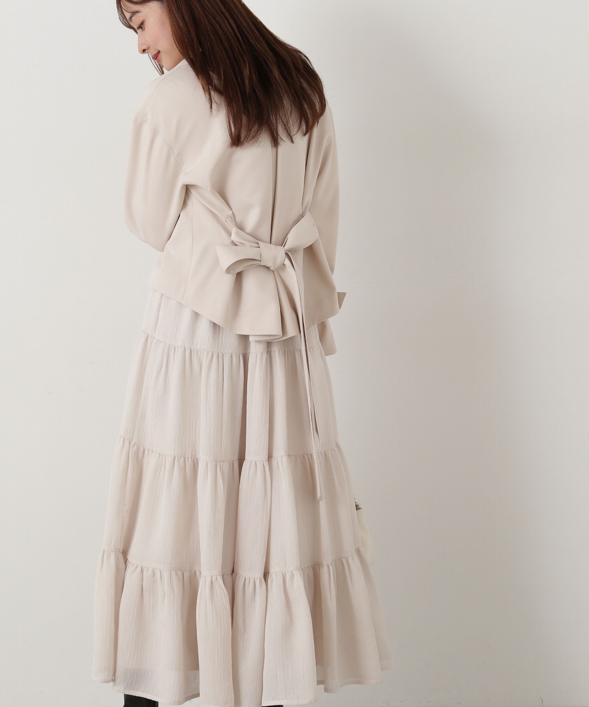 PROPORTION BODY DRESSING「シアー楊柳ティアードスカート」|スカート|