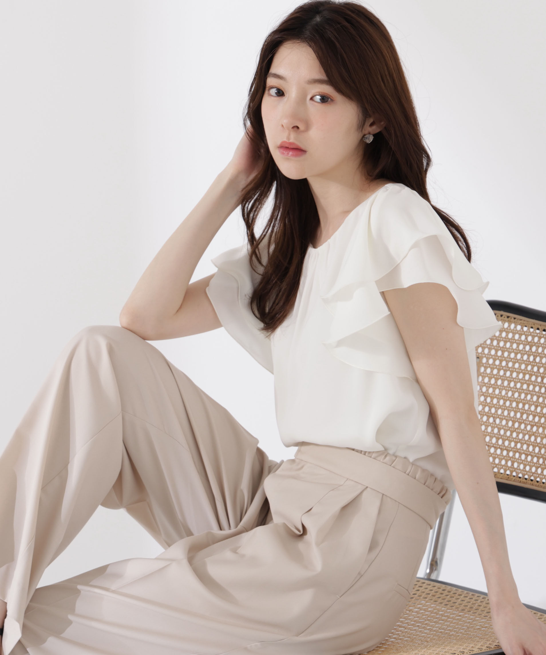 PROPORTION BODY DRESSING「ダブルラッフルスリーブブラウス」|シャツ・ブラウス|エクリュ1