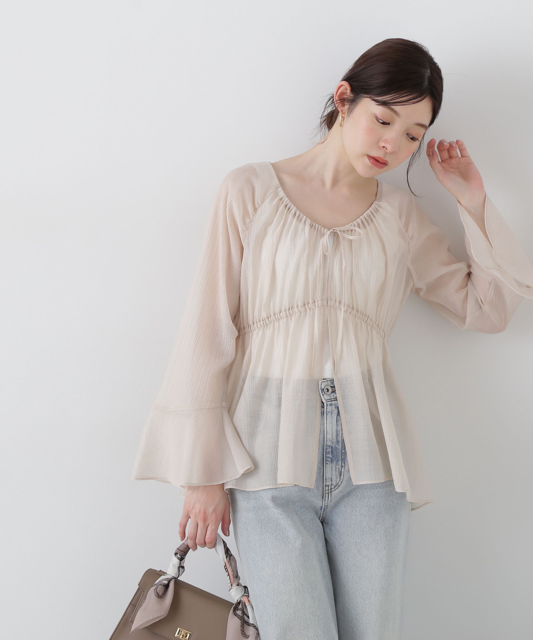 PROPORTION BODY DRESSING「フィッシュテール楊柳ブラウス」|シャツ・ブラウス|