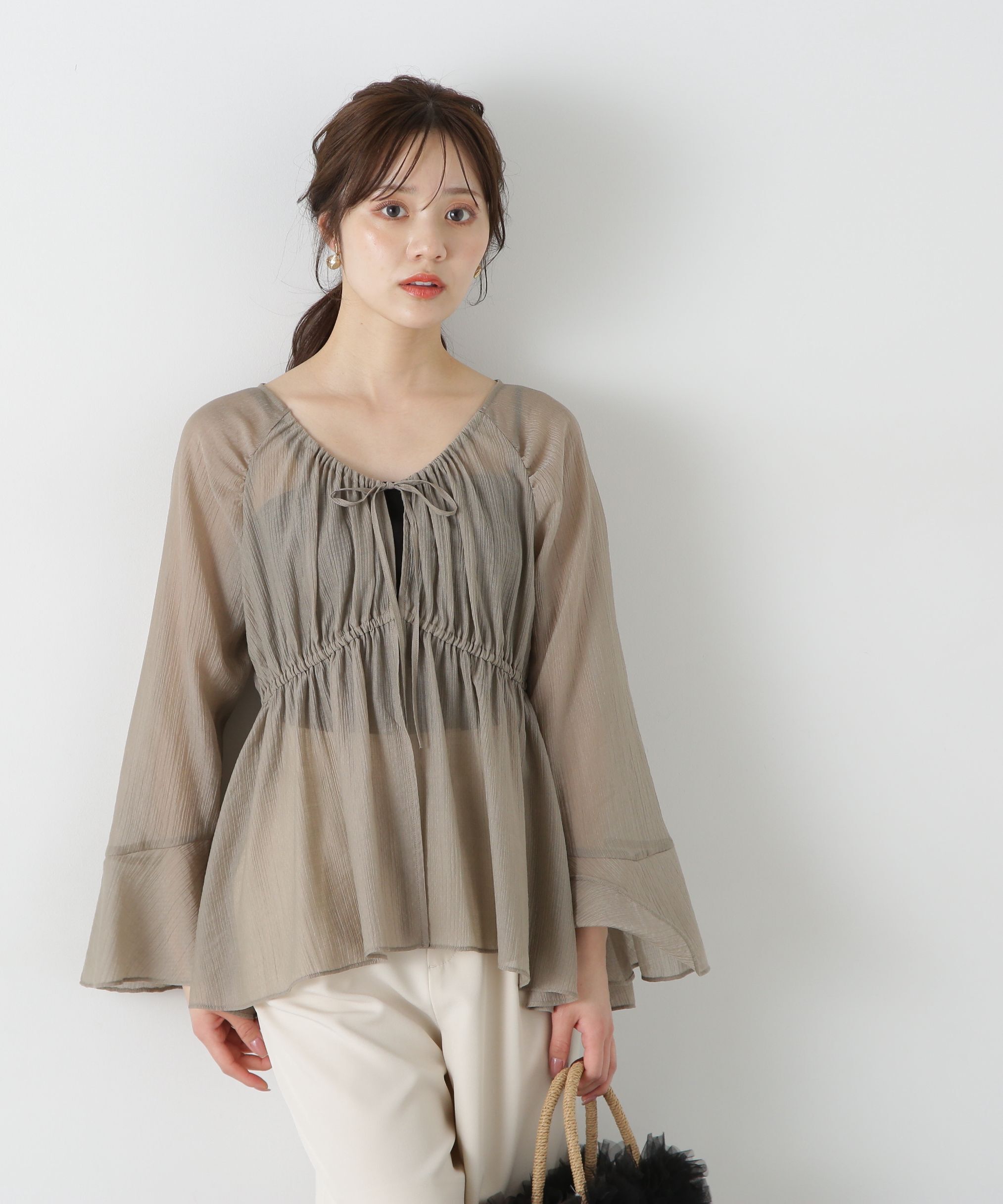 PROPORTION BODY DRESSING「フィッシュテール楊柳ブラウス」|シャツ・ブラウス|