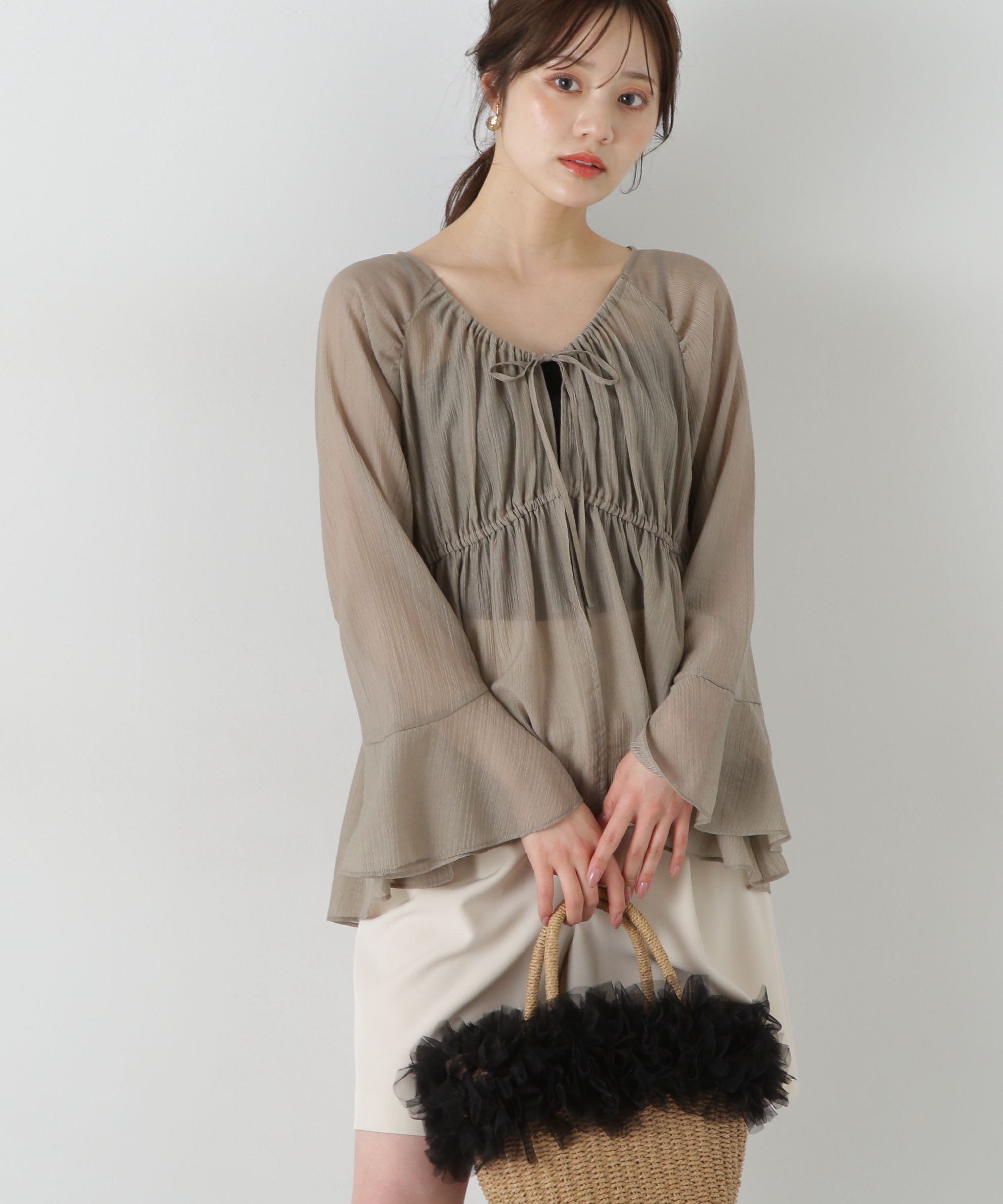 PROPORTION BODY DRESSING「フィッシュテール楊柳ブラウス」|シャツ・ブラウス|