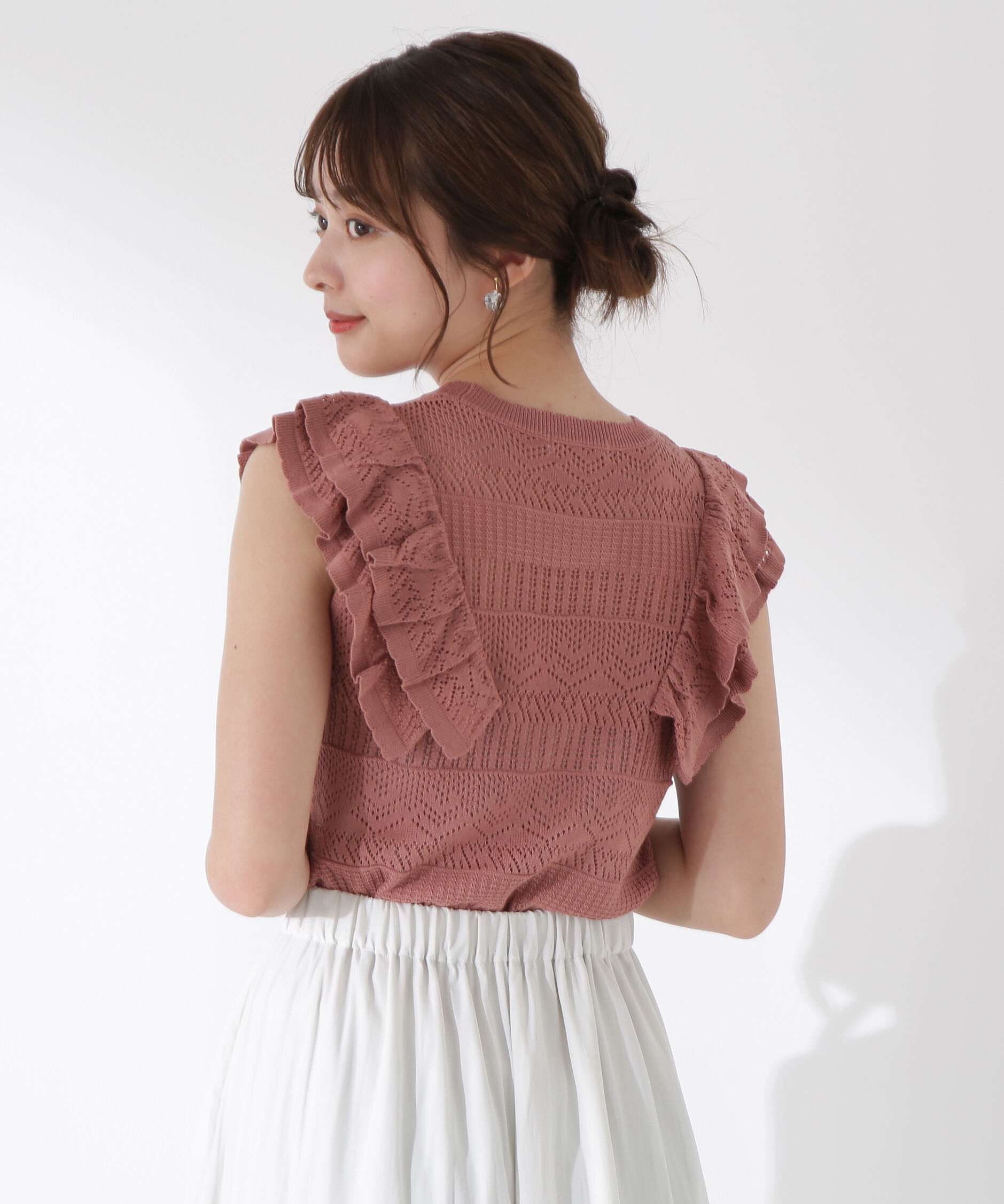 PROPORTION BODY DRESSING「透かし柄フリルニット」|ニット・セーター|