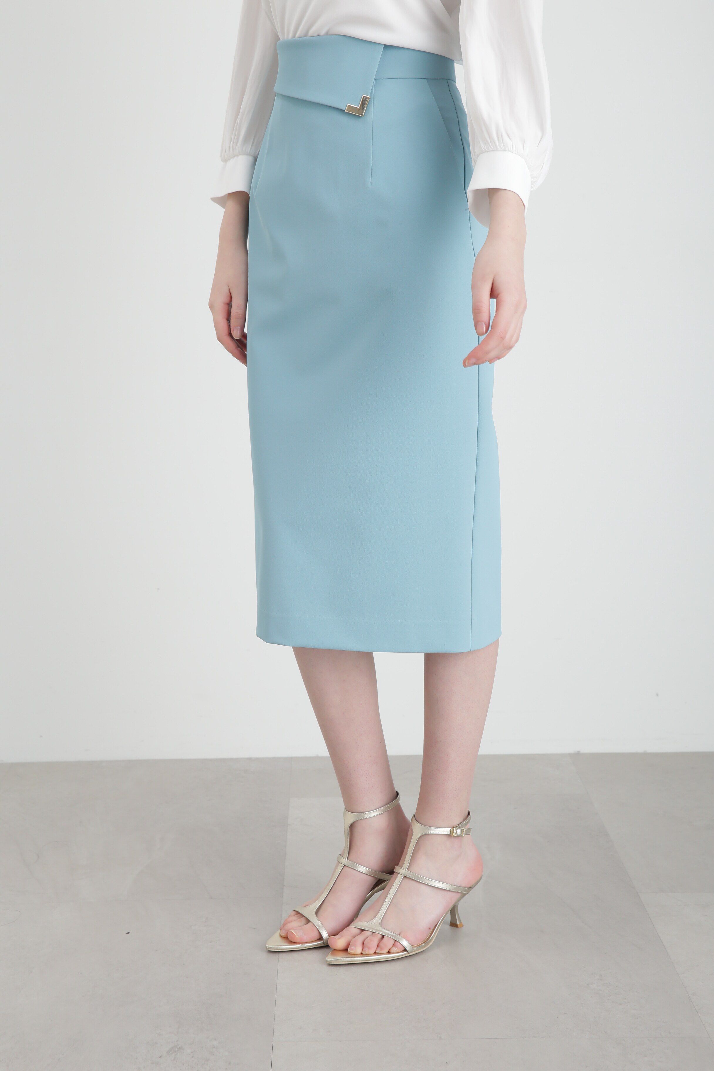  「◆Ｌ字メタルタイトスカート」|スカート|サックスブル 2