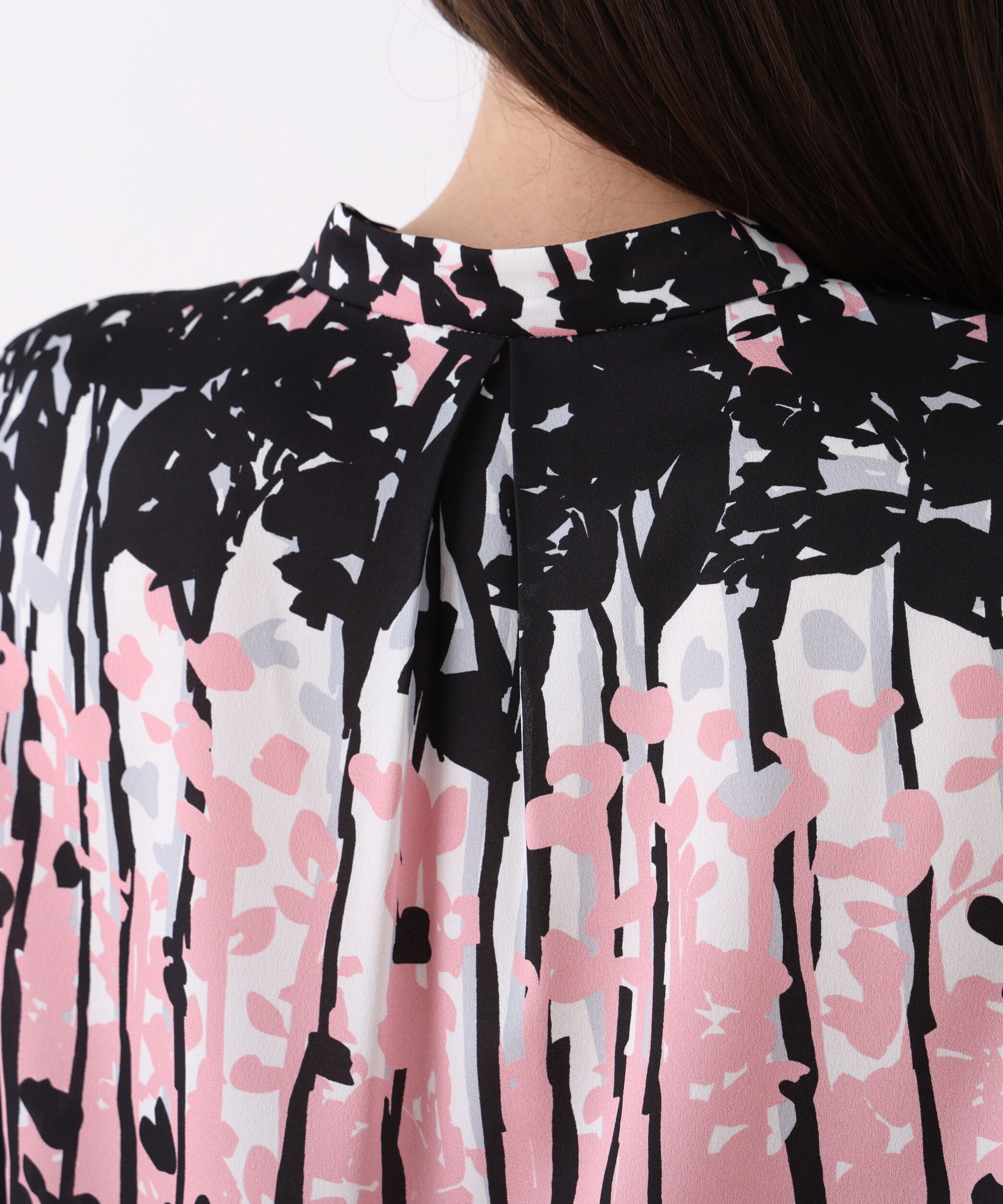  「インクフォレストプリントリボンブラウス」|シャツ・ブラウス|