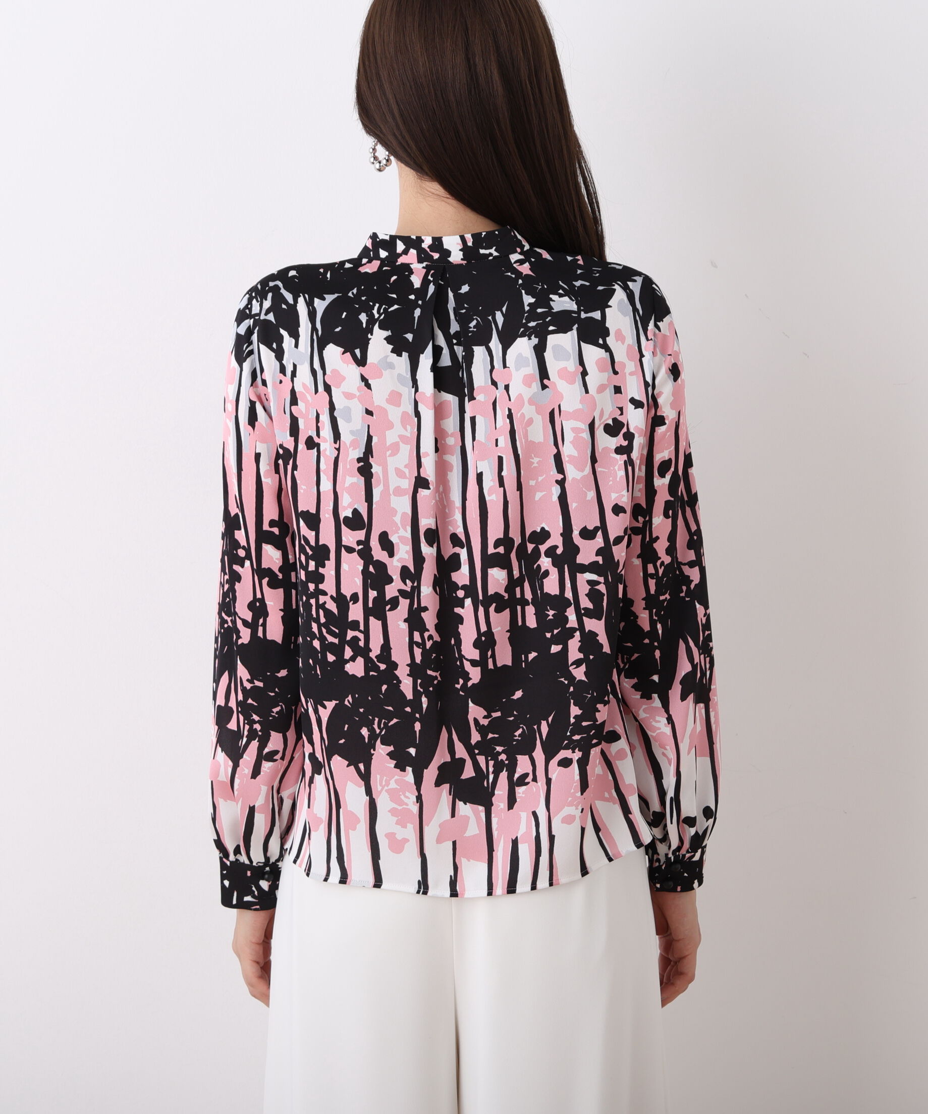  「インクフォレストプリントリボンブラウス」|シャツ・ブラウス|