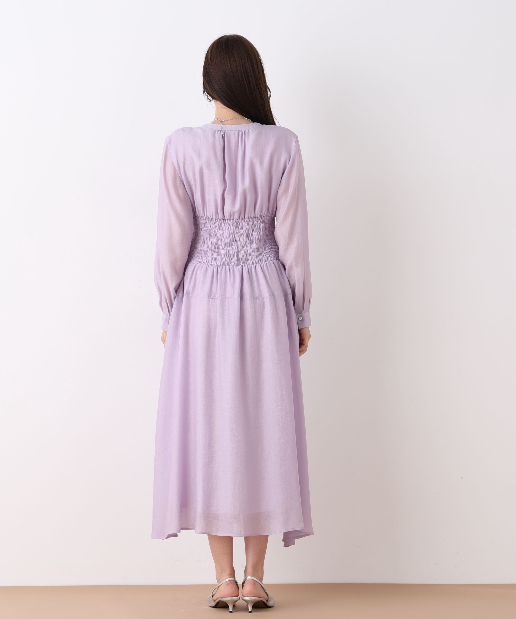  「ウエストシャーリングロングワンピース」|ワンピース|