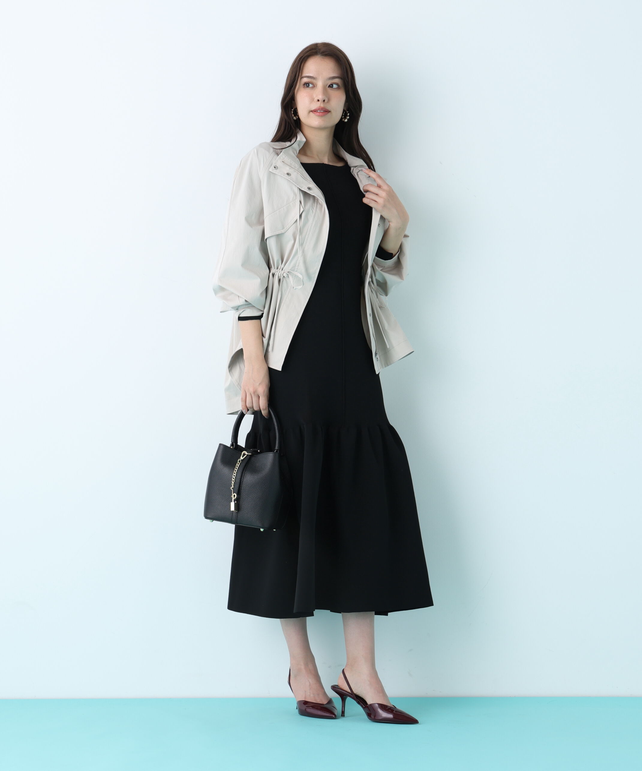  「ボートネックマーメイドニットワンピース」|ワンピース|