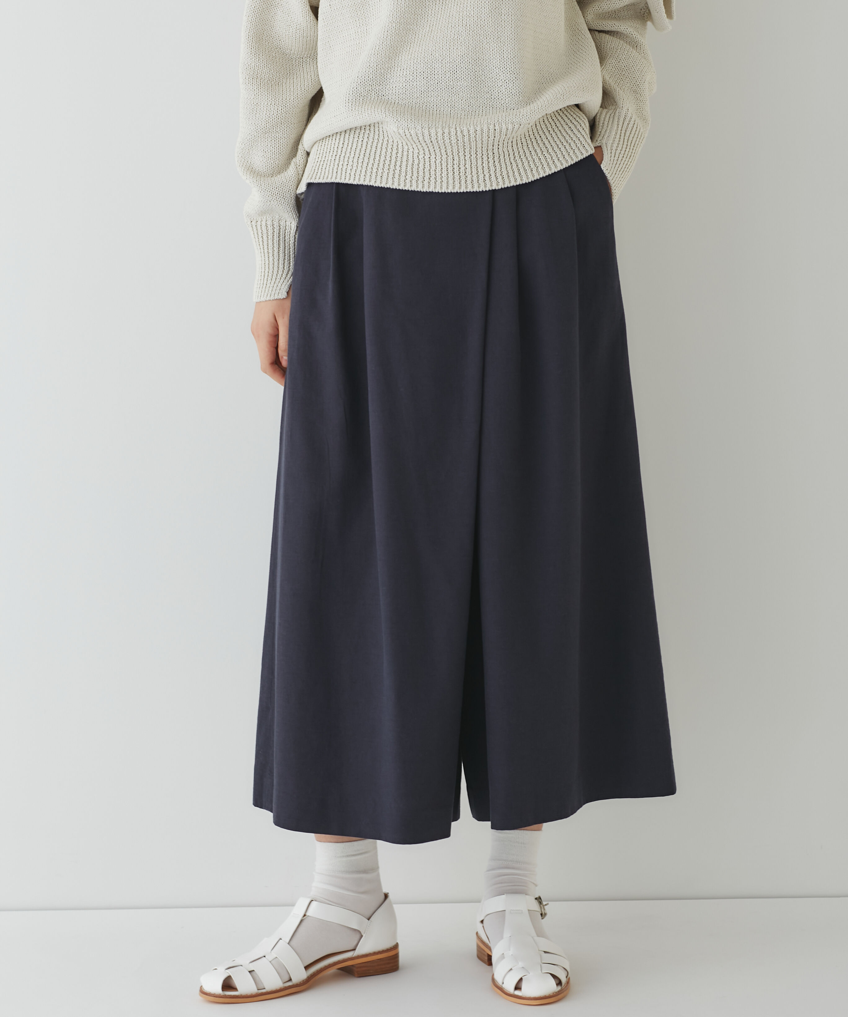  「◆ドビーオックススカーチョ」|スカート|ネイビー