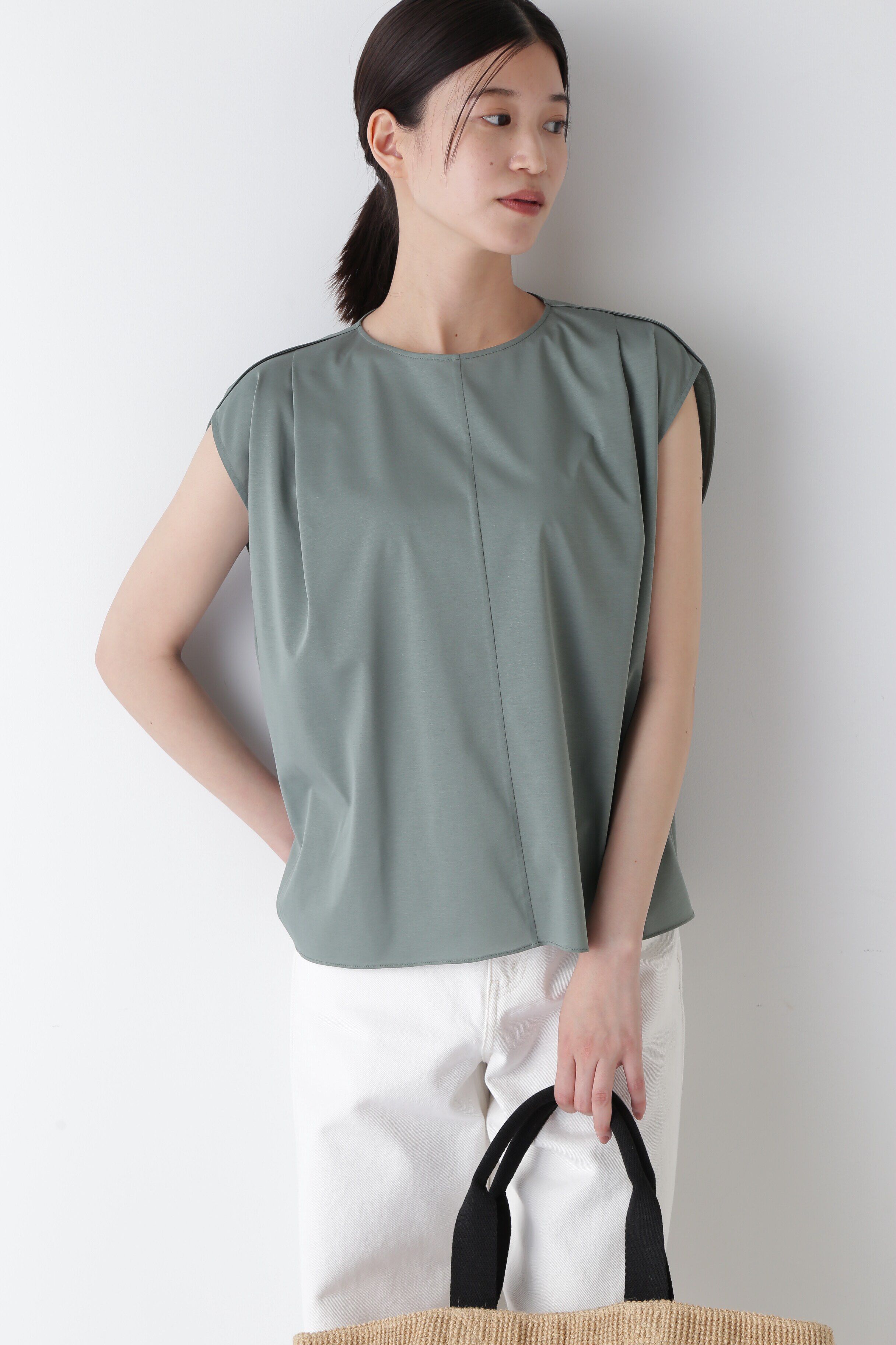  「◆コットンＰＥハイゲージカットソー」|Tシャツ・カットソー|ライトグリー