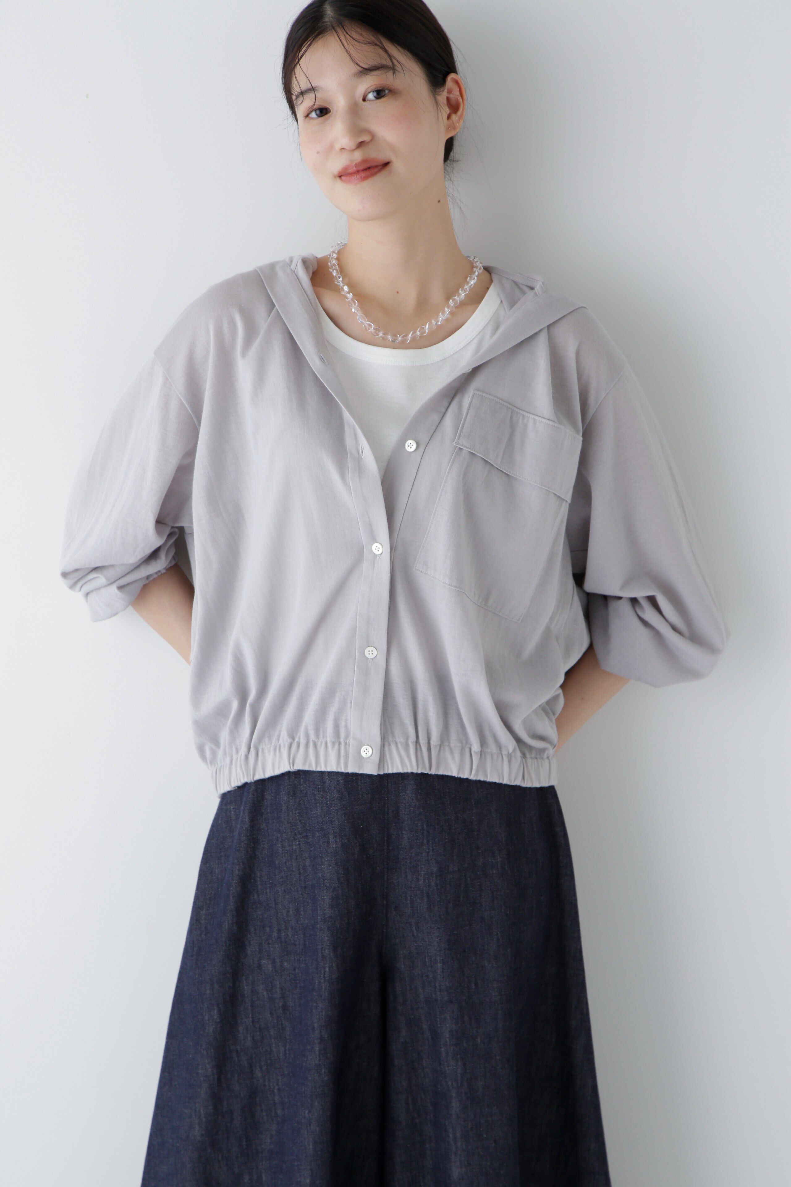  「◆コットンナイロンプレーティング天竺カットソー」|Tシャツ・カットソー|グレー